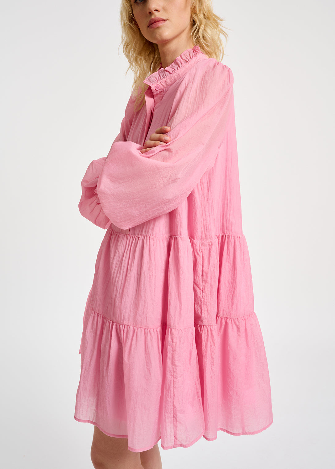 Mini-robe rose clair à volants RE—SSENTIEL | Essentiel second hand