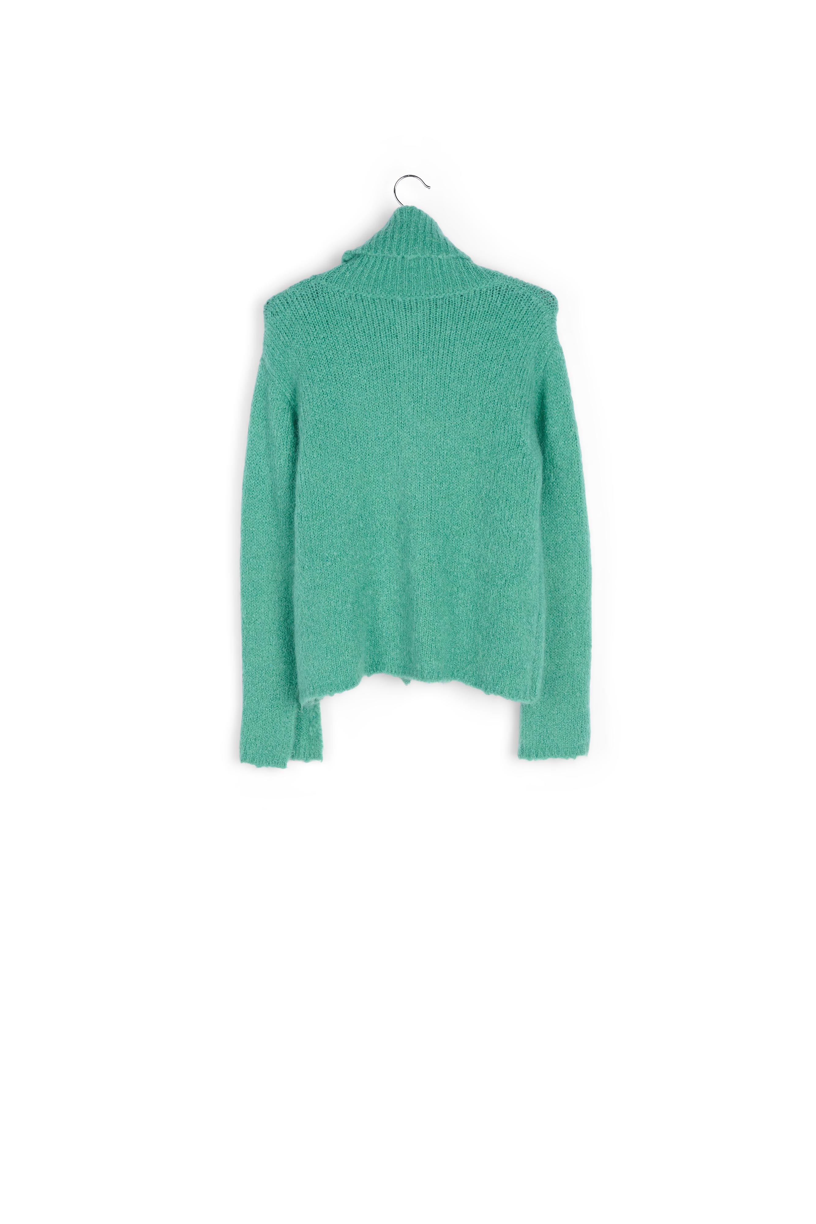 Teal mohair-blend turtleneck sweater RE—SSENTIEL | Essentiel second hand