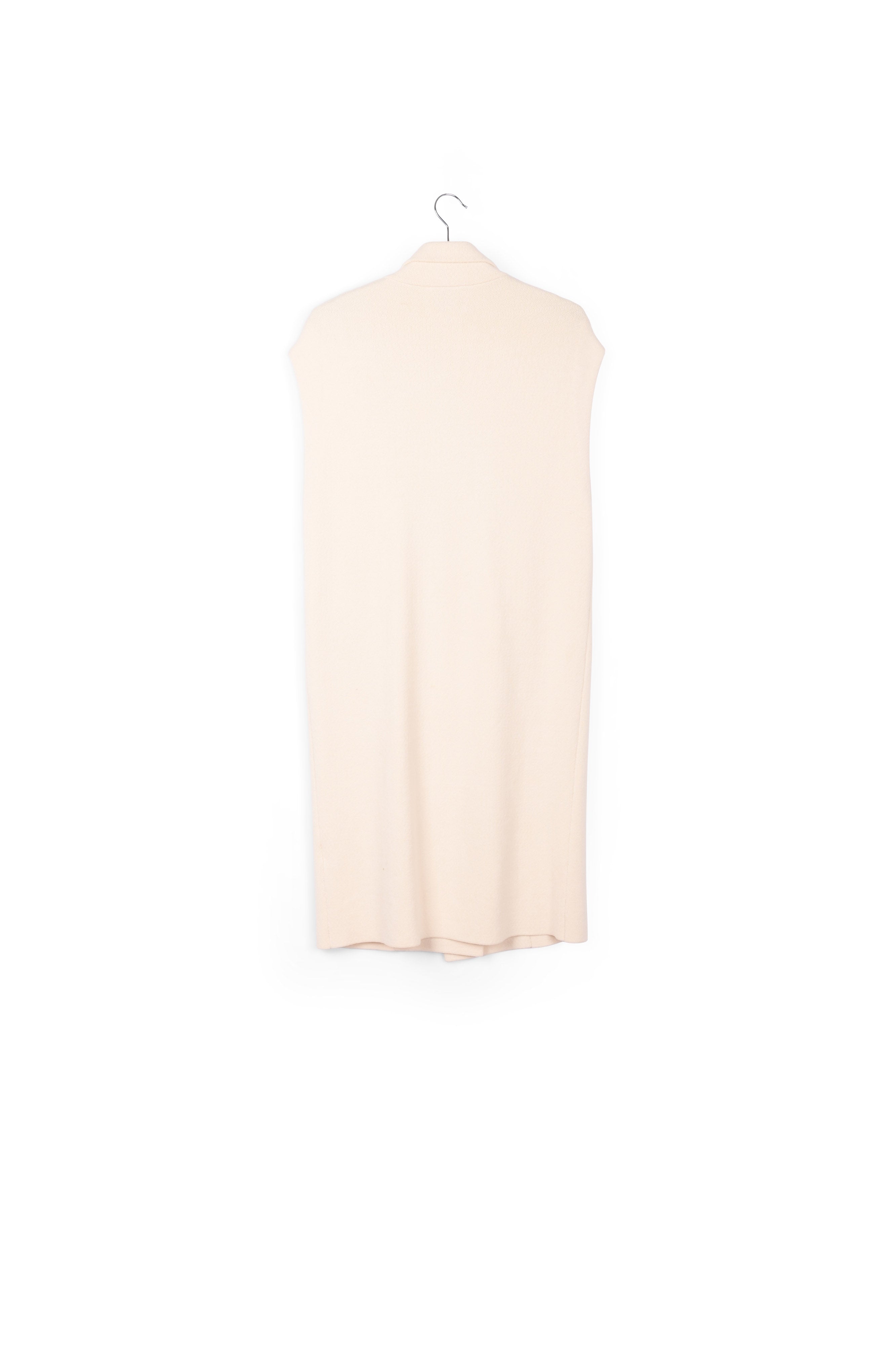 Off-white sleeveless midi-length cardigan RE—SSENTIEL | Essentiel second hand