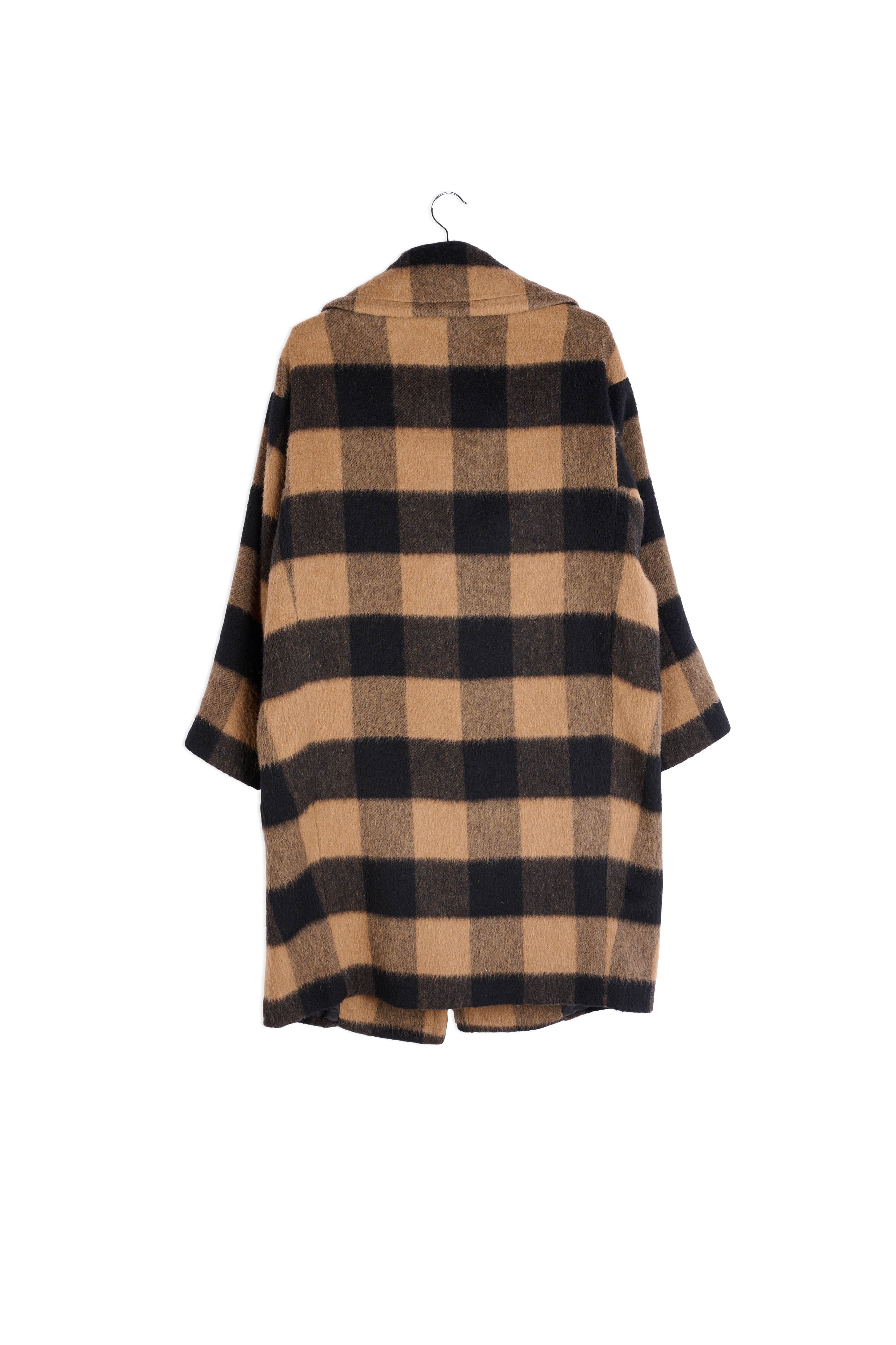 Oversized jacket with brown and black checks RE—SSENTIEL | Essentiel second hand