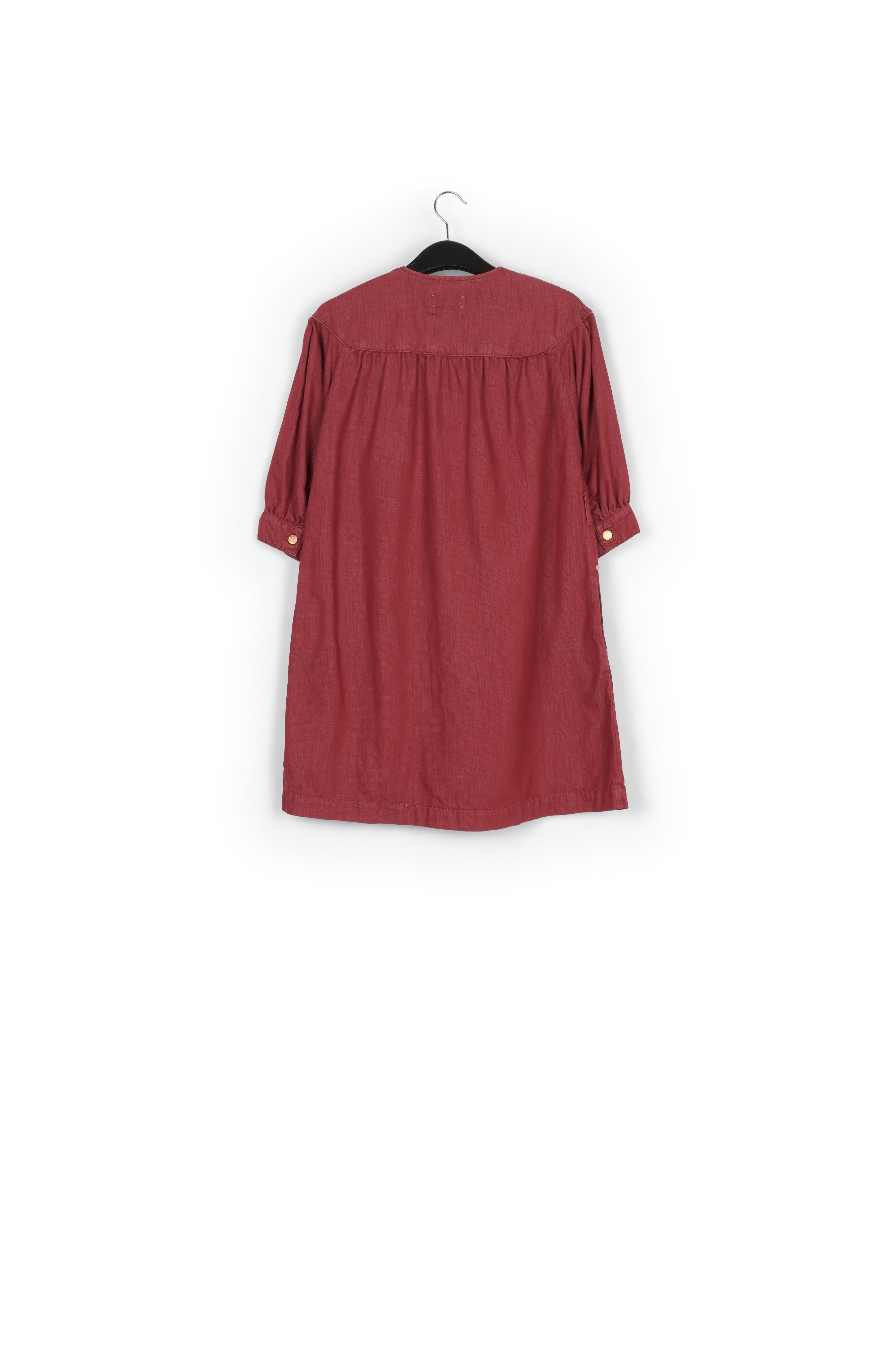 Burgundy denim mini dress RE—SSENTIEL | Essentiel second hand