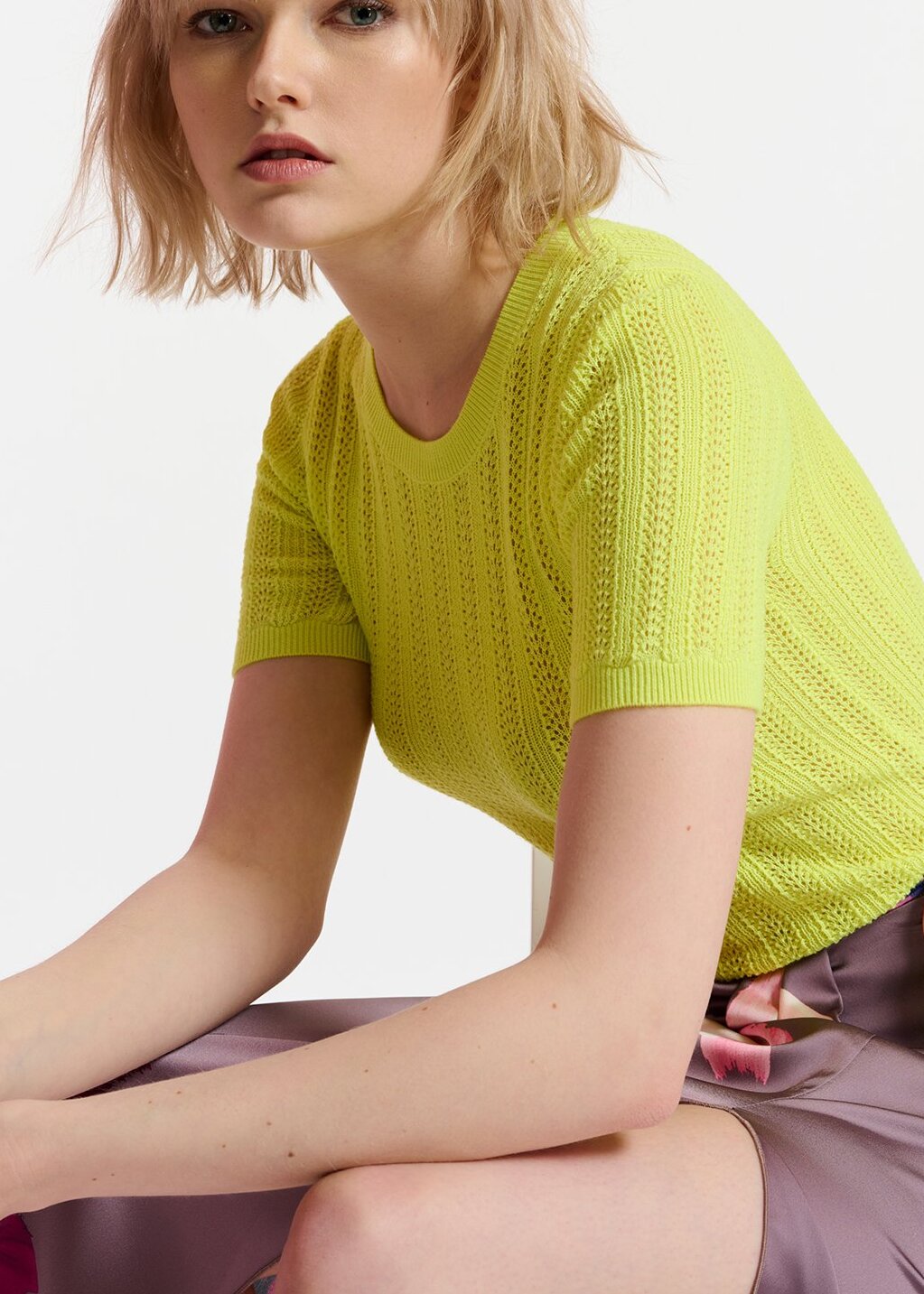 Top en pointelle jaune RE—SSENTIEL | Essentiel second hand