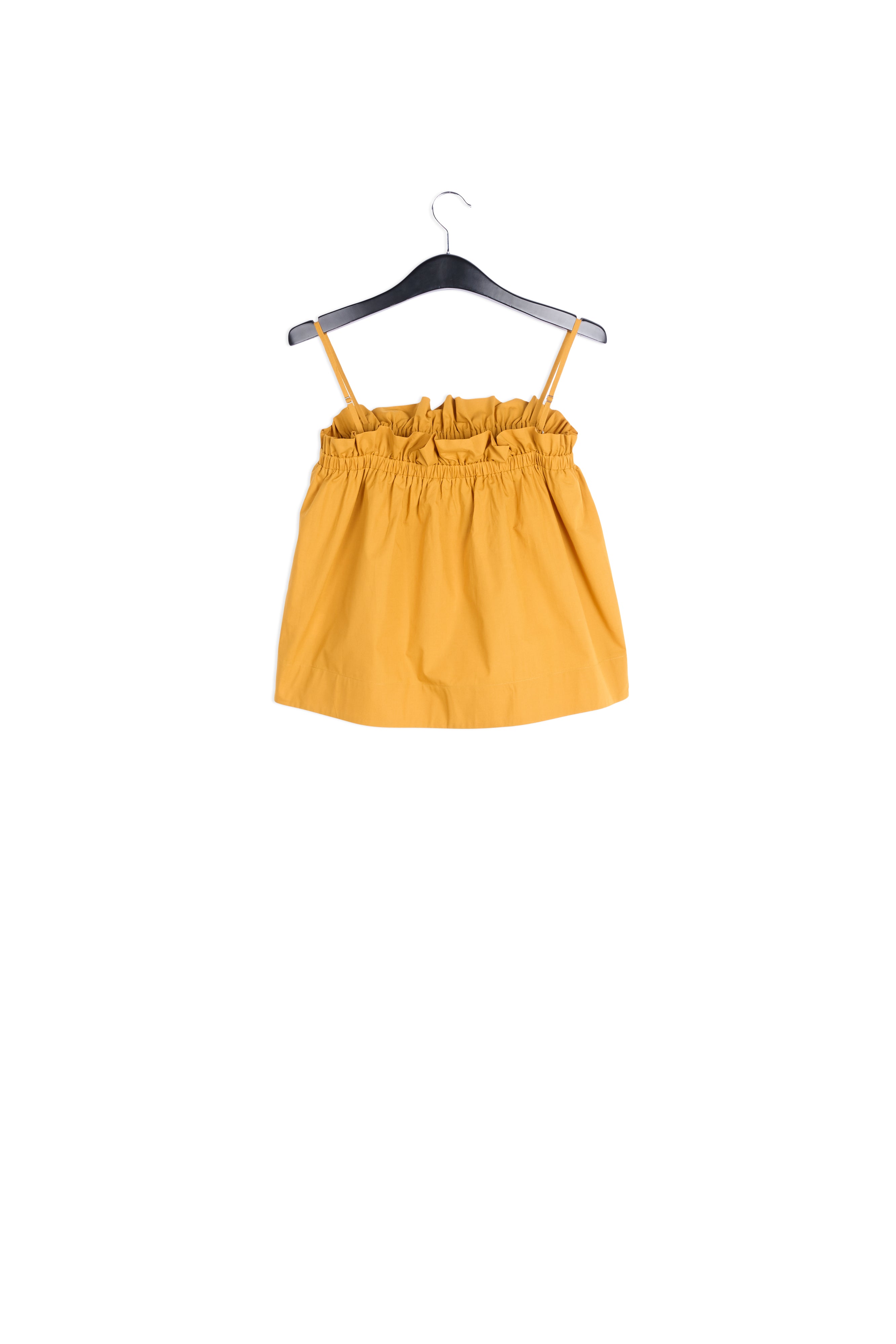 Orange cotton-poplin ruffled camisole RE—SSENTIEL | Essentiel second hand
