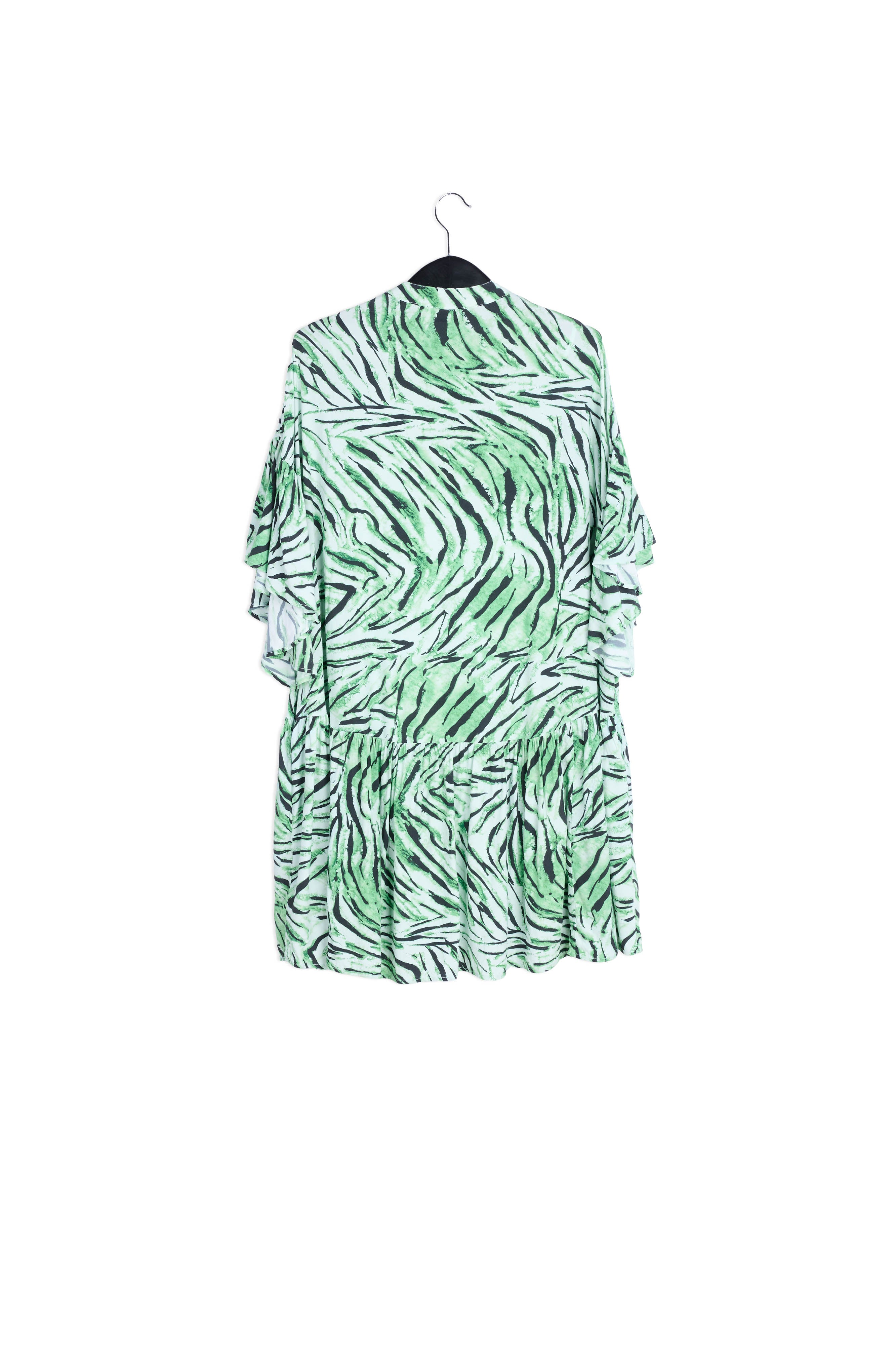 Mint green mini dress with tiger print RE—SSENTIEL | Essentiel second hand