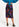 Midirok met antracietgrijze, blauwe en oranje bloemenprint Faume - seconde main