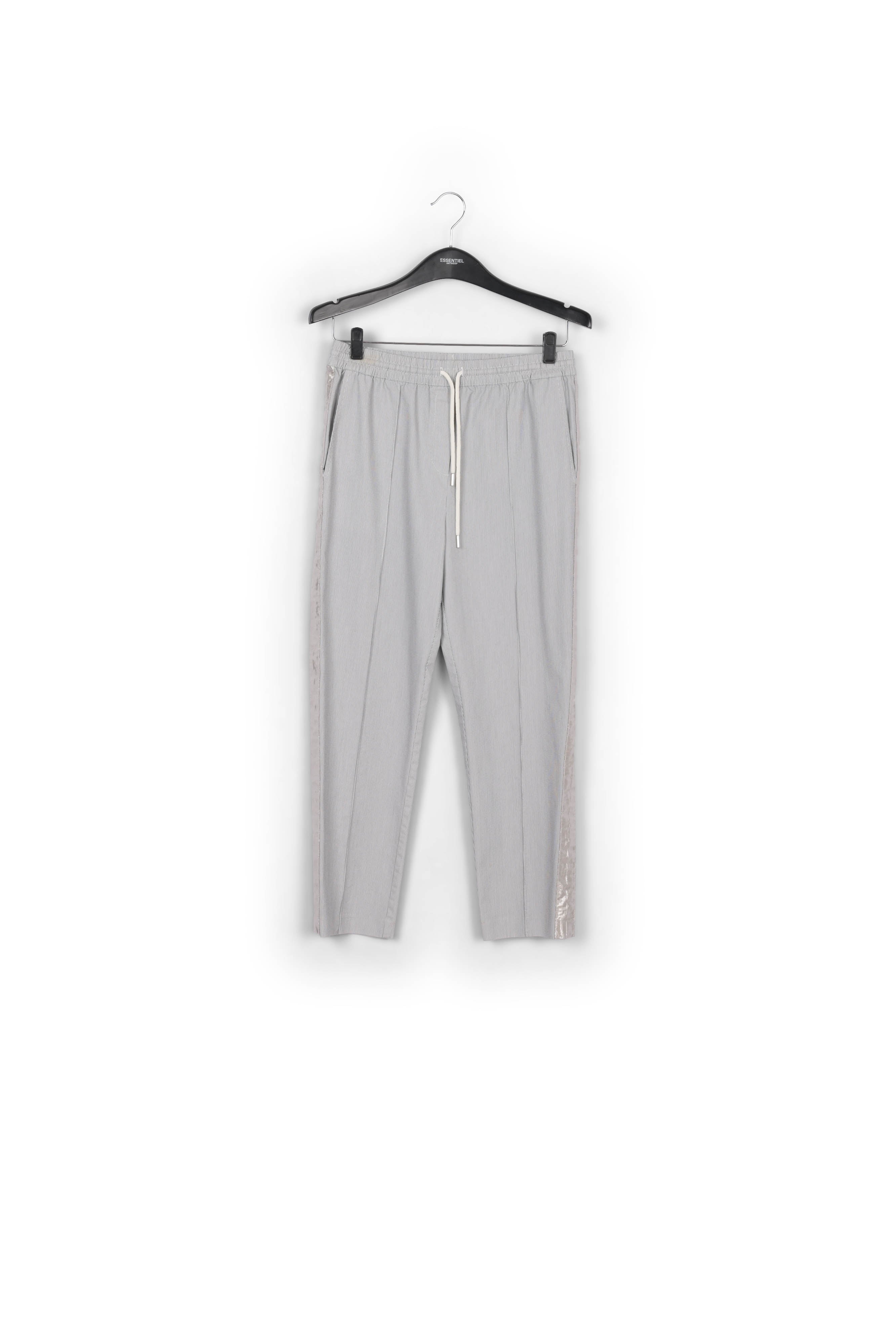 Grey and off-white checked cotton-blend pants RE—SSENTIEL | Essentiel second hand