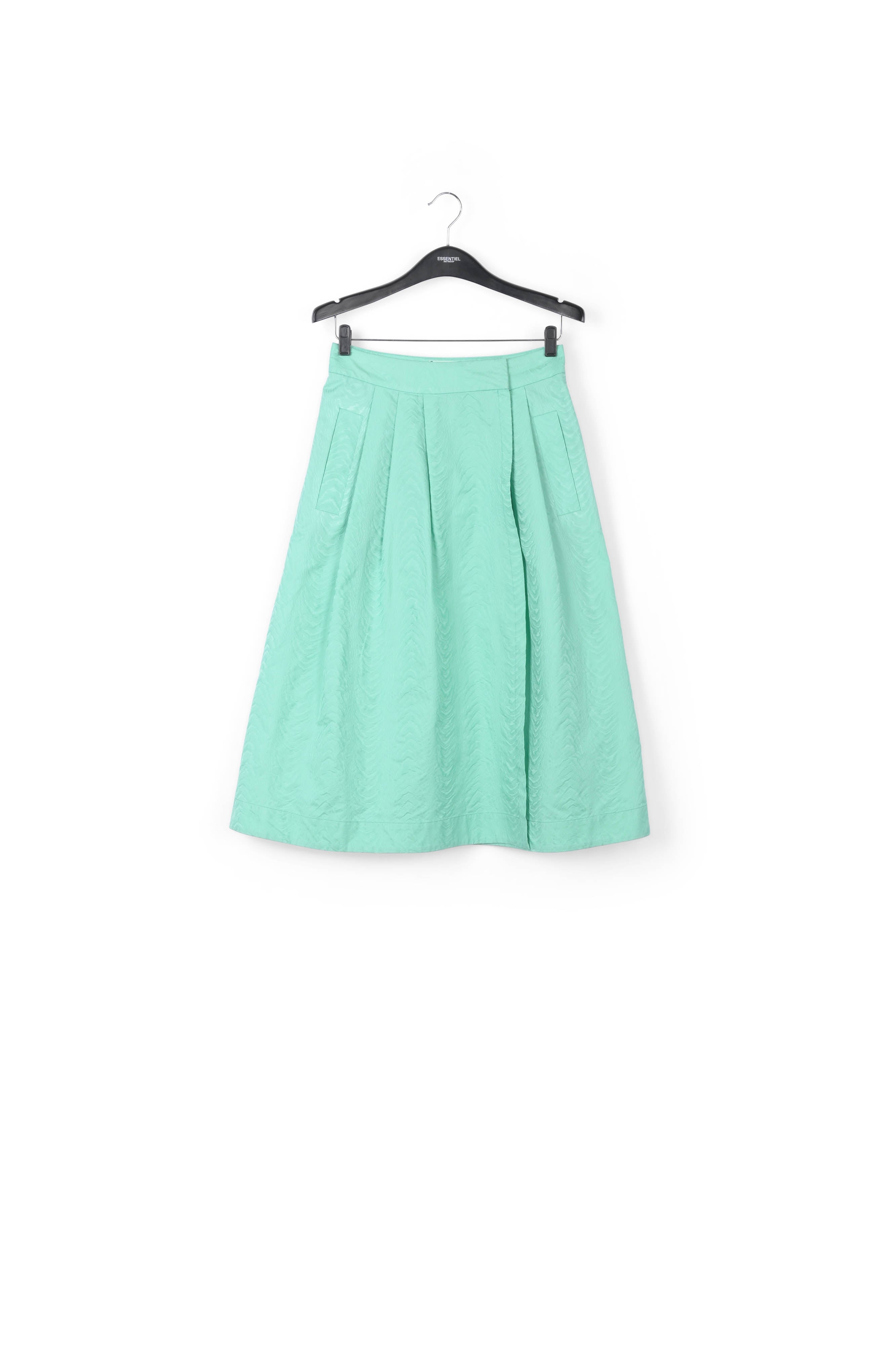 Turquoise jacquard midi-length wrap skirt RE—SSENTIEL | Essentiel second hand