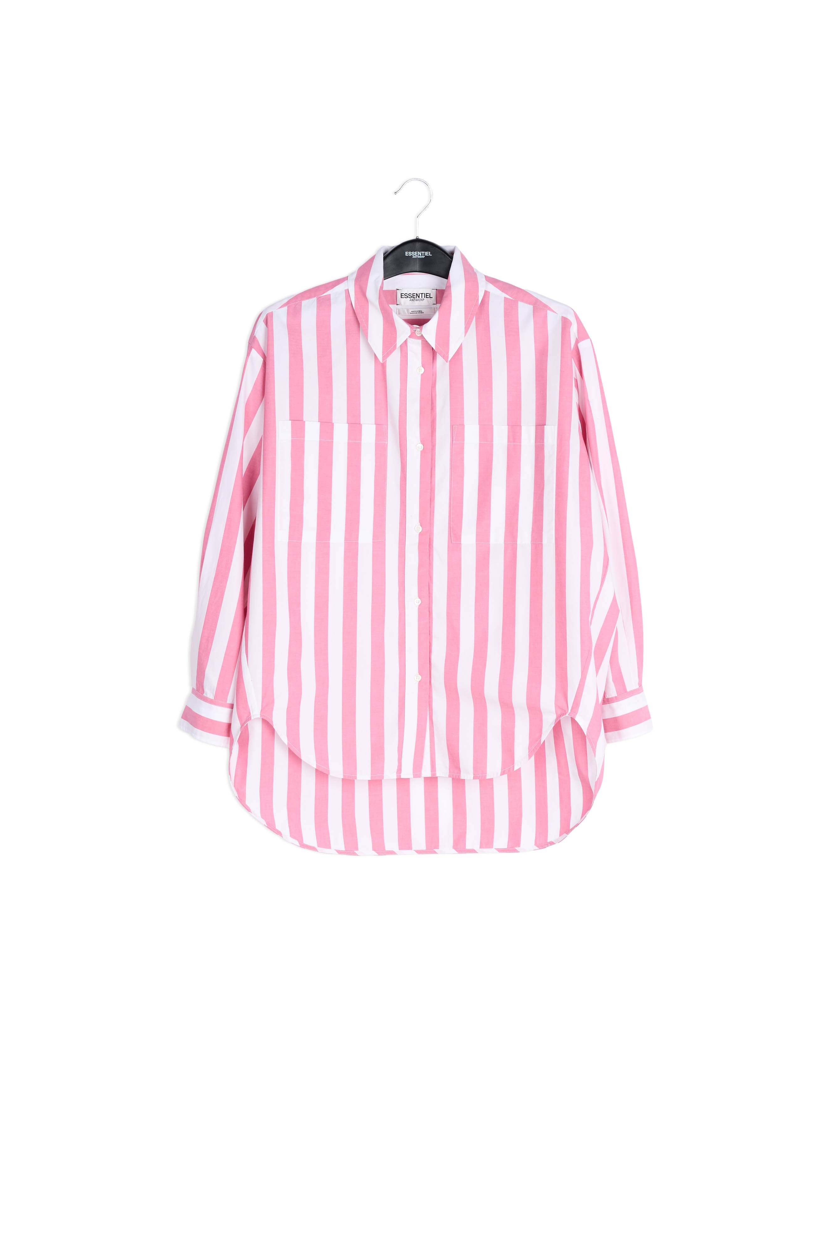 Off-white and pink striped cotton shirt RE—SSENTIEL | Essentiel second hand