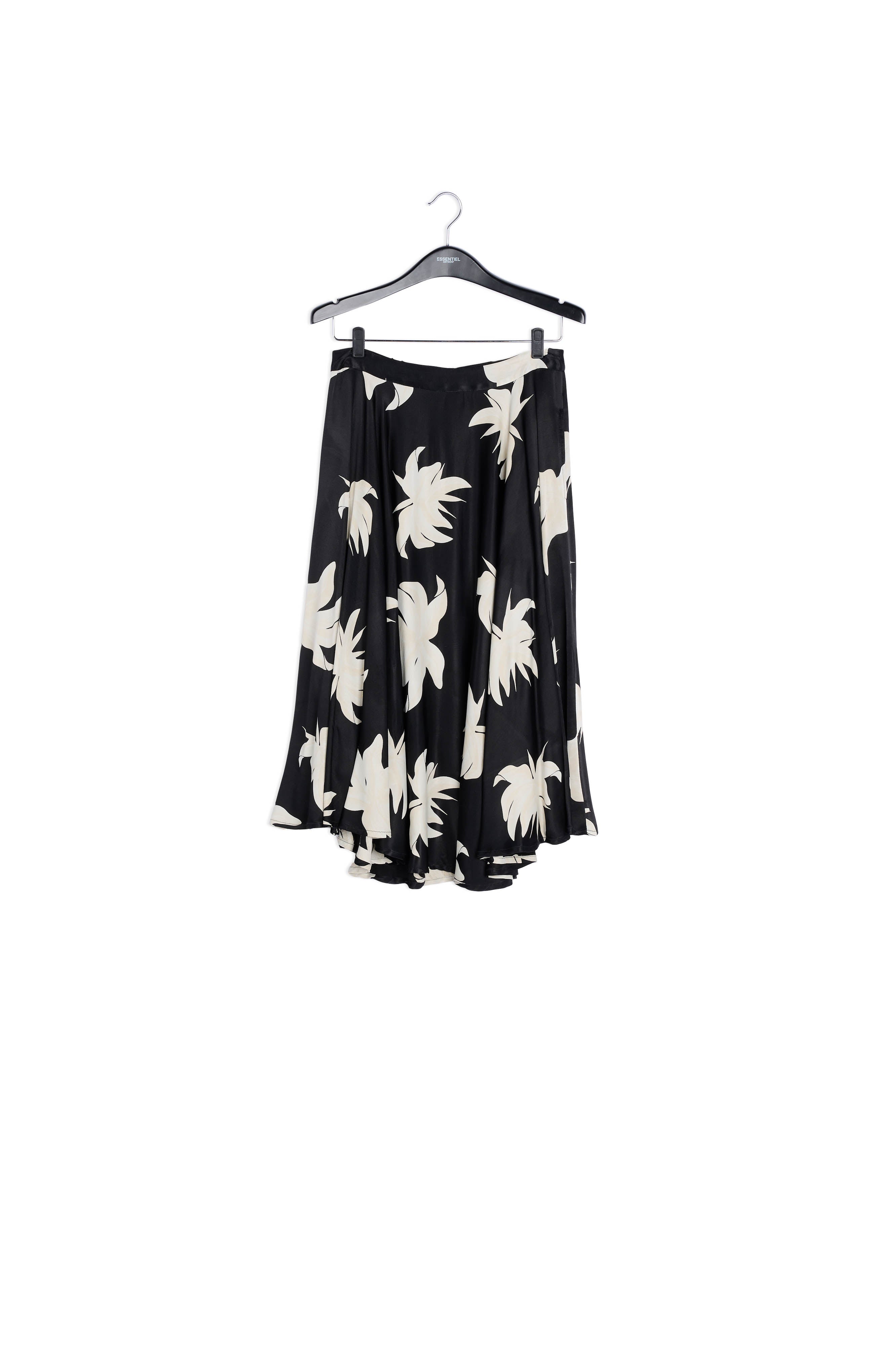 Black and off-white floral circle skirt RE—SSENTIEL | Essentiel second hand