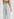 Gebroken witte en lichtblauwe patchwork jeans Faume - seconde main