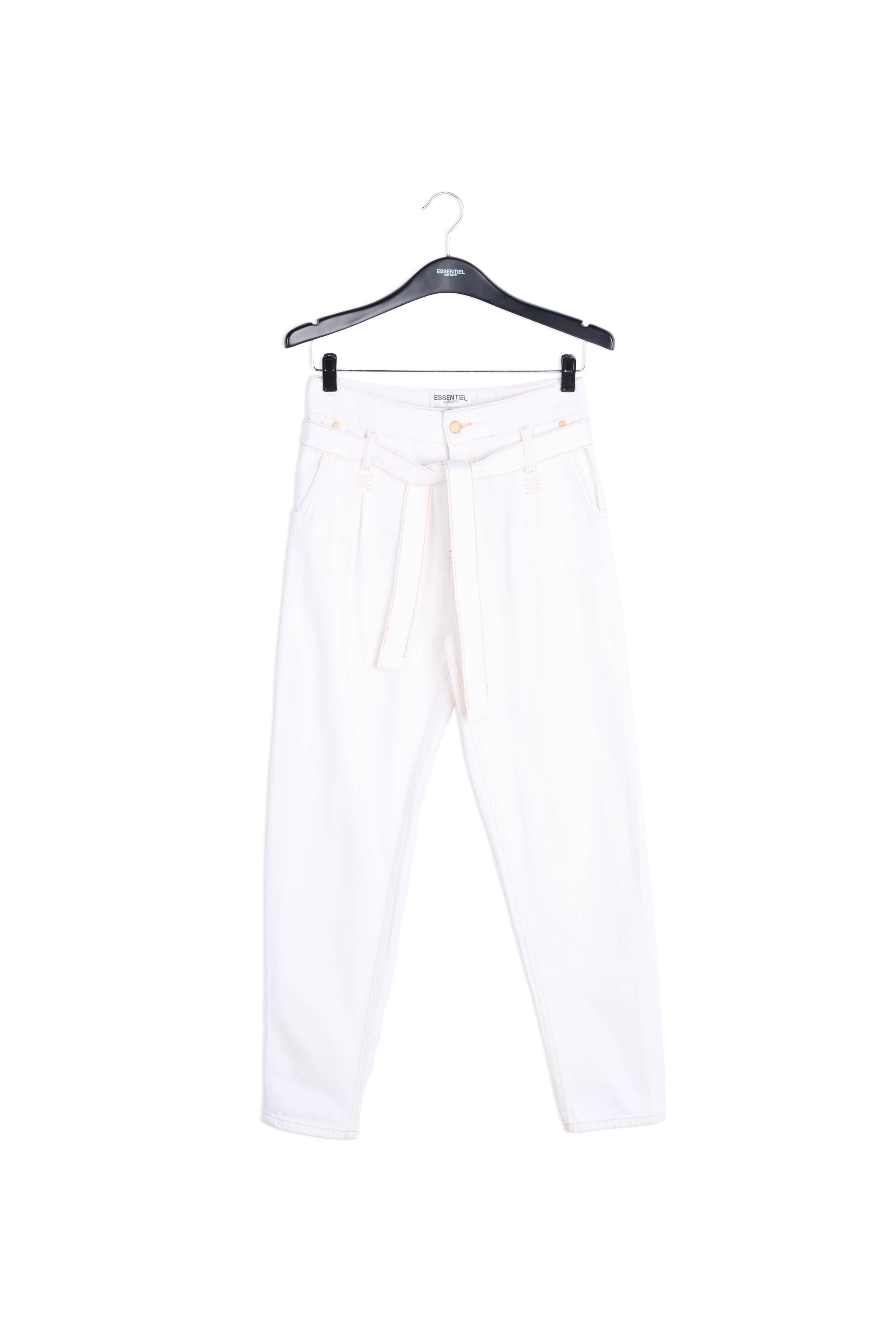 Jean fuselé blanc cassé à taille haute RE—SSENTIEL | Essentiel second hand