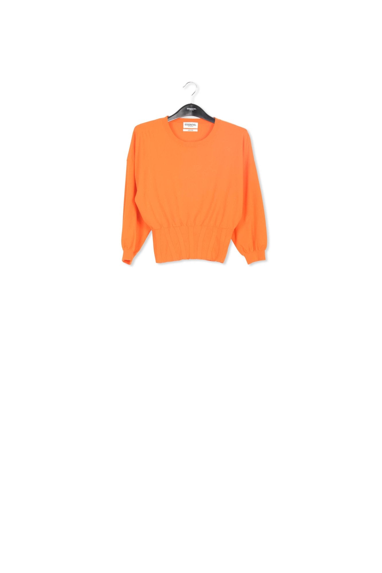 Orange knitted sweater with fitted waist RE—SSENTIEL | Essentiel second hand