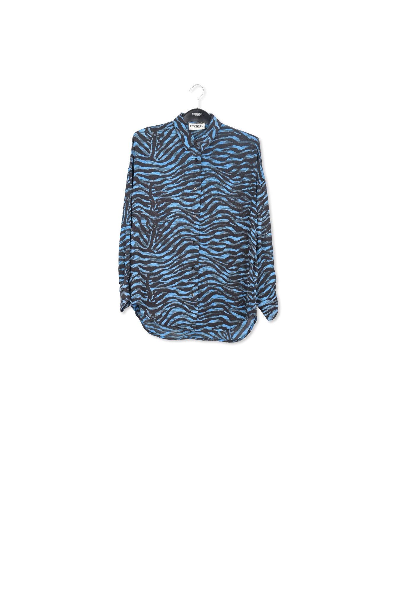 Chemise oversize zébrée turquoise et verte RE—SSENTIEL | Essentiel second hand