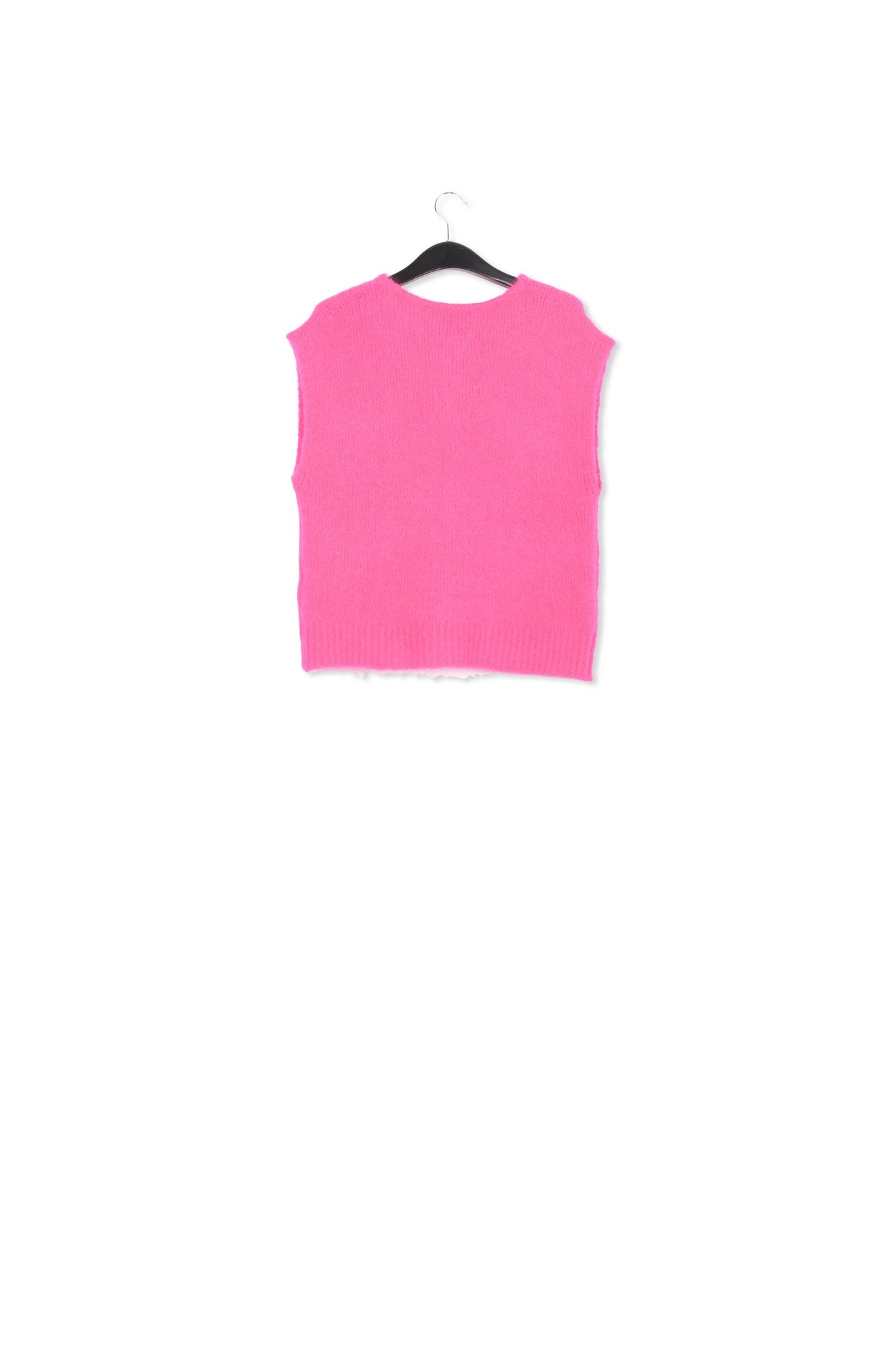 Neon pink sleeveless mohair-blend cardigan RE—SSENTIEL | Essentiel second hand