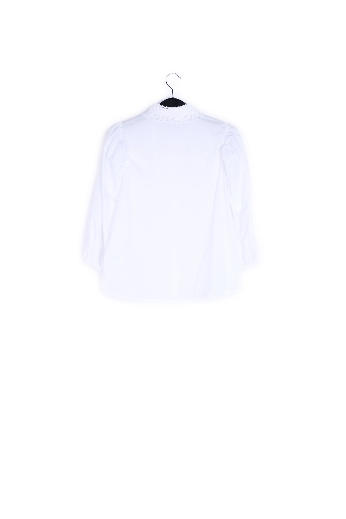 White cotton-poplin shirt with lace collar RE—SSENTIEL | Essentiel second hand