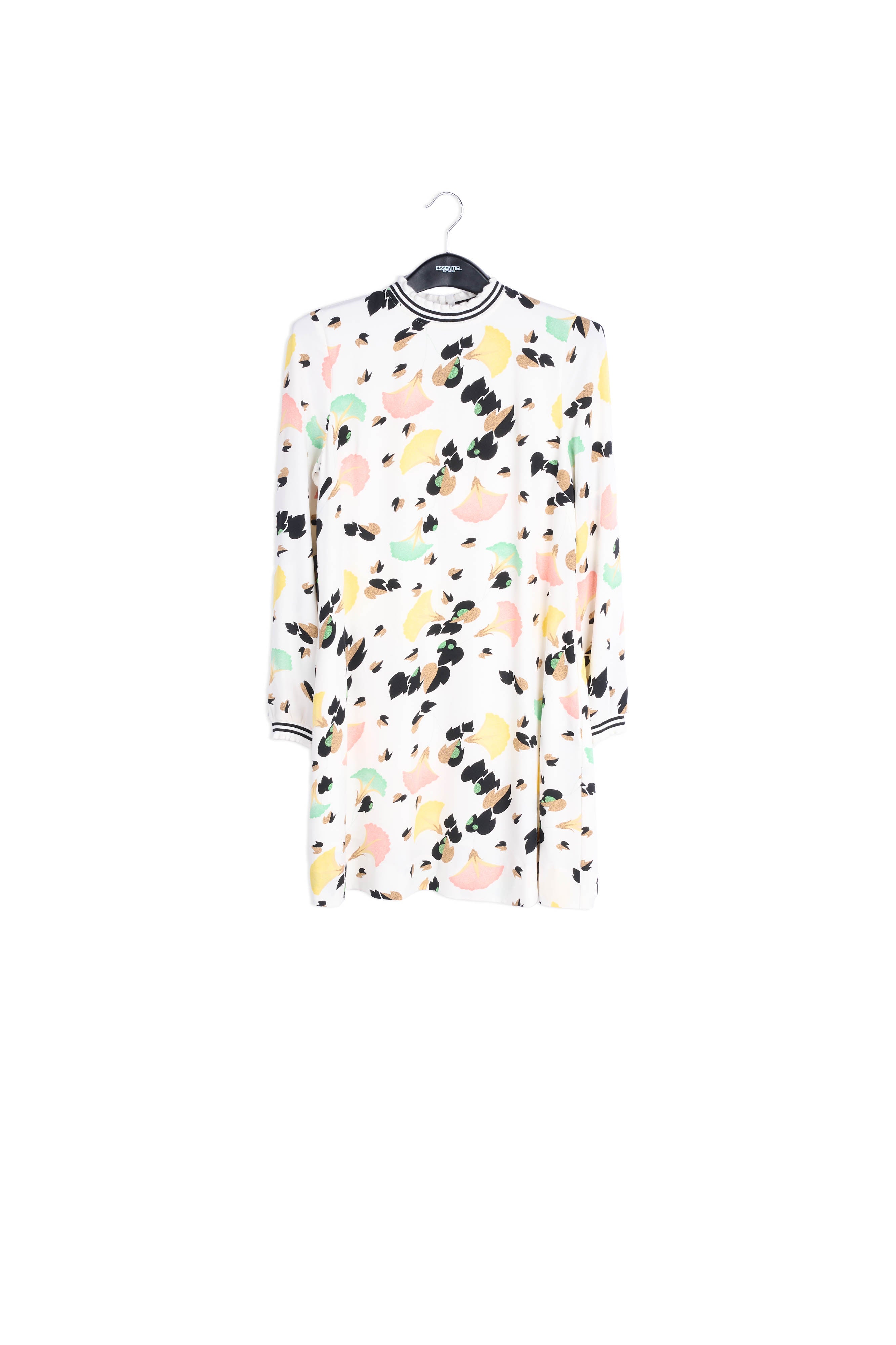 Rode blouse met veelkleurige bloemenprint RE—SSENTIEL | Essentiel second hand