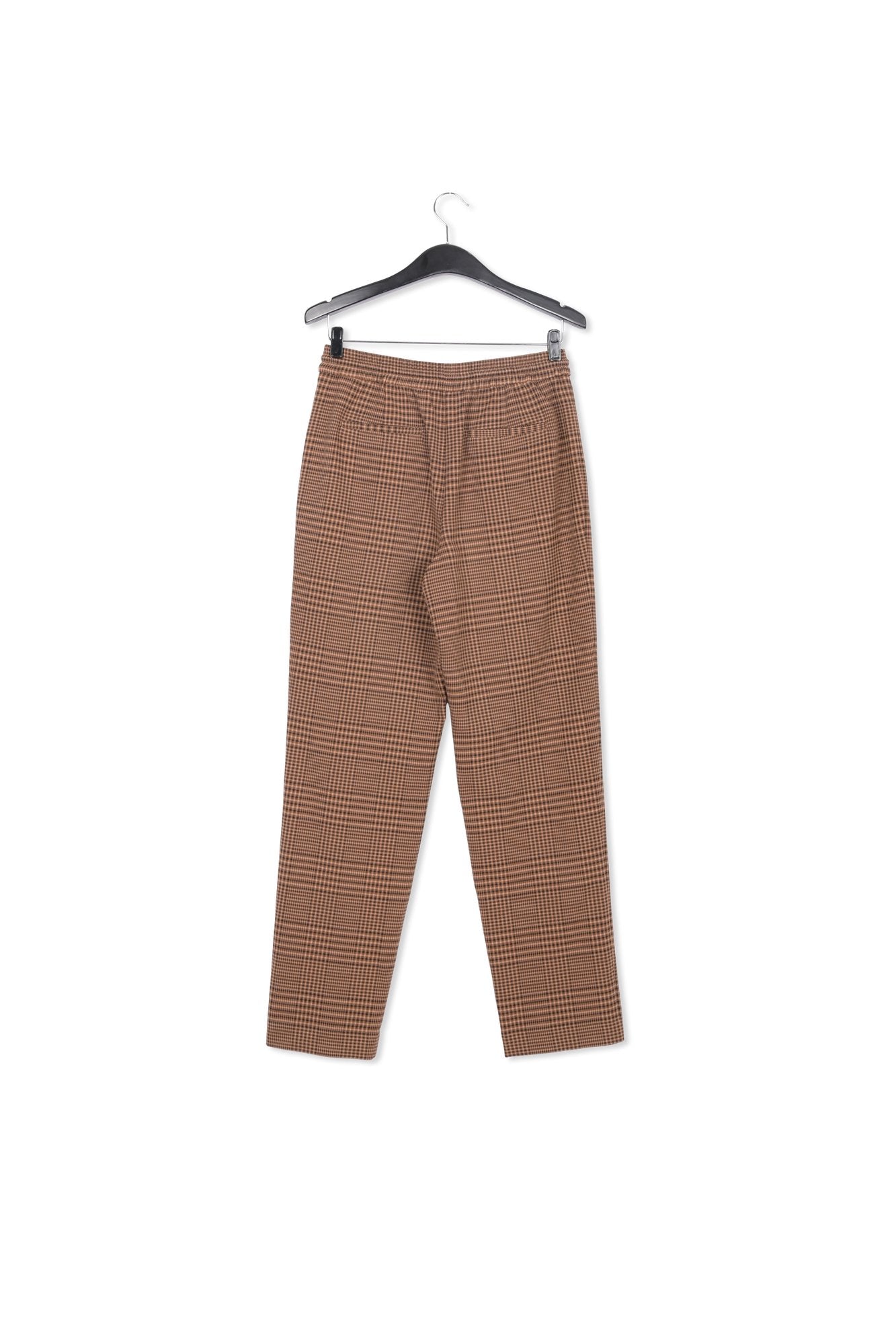 Brown checked tapered-leg pants RE—SSENTIEL | Essentiel second hand