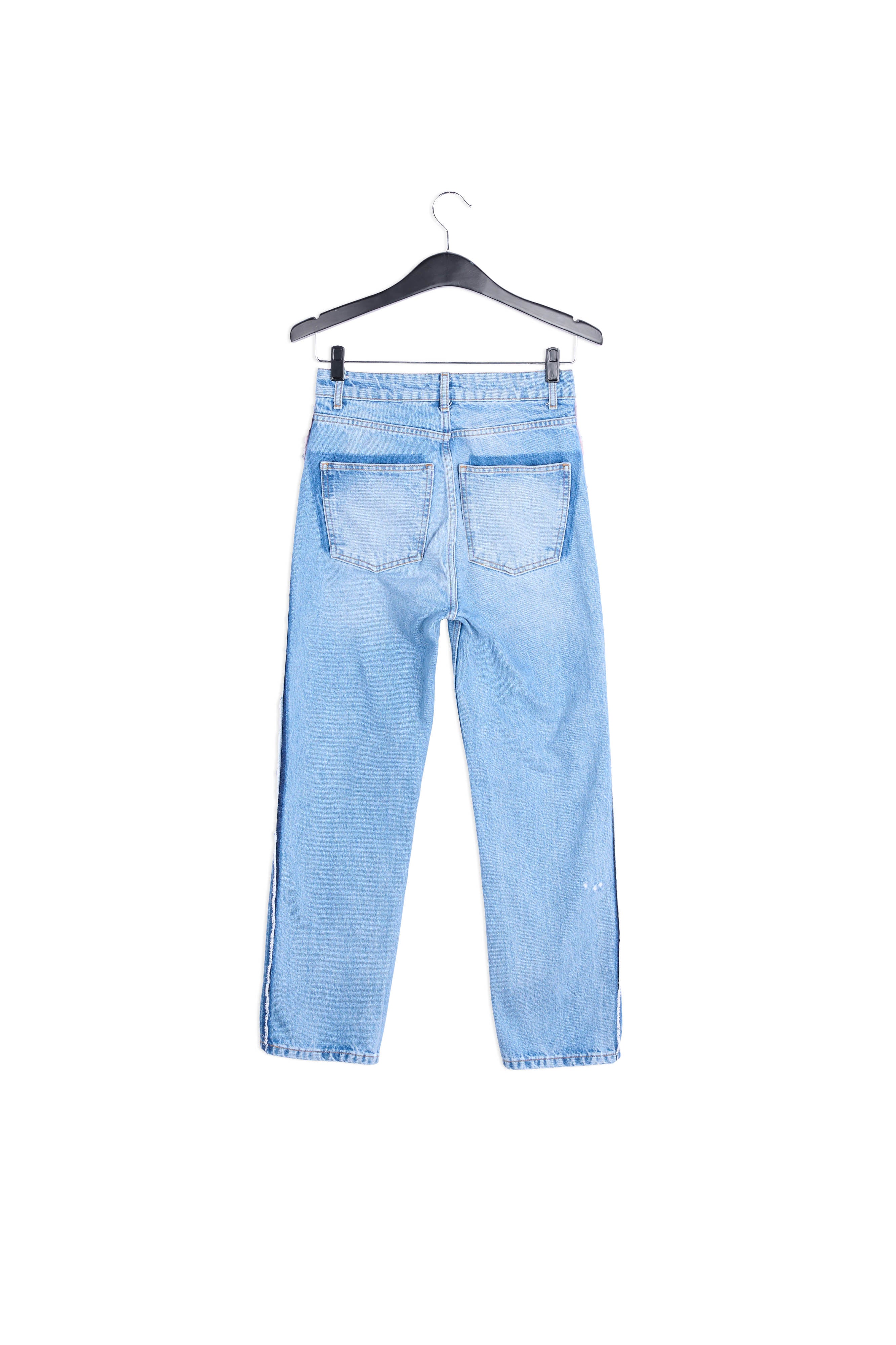 Donkerblauwe afgewassen jeans met hoge taille RE—SSENTIEL | Essentiel second hand