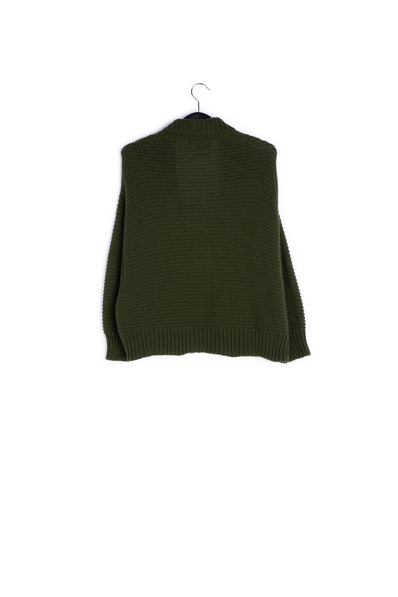Pine green big sleeves knit cardigan RE—SSENTIEL | Essentiel second hand