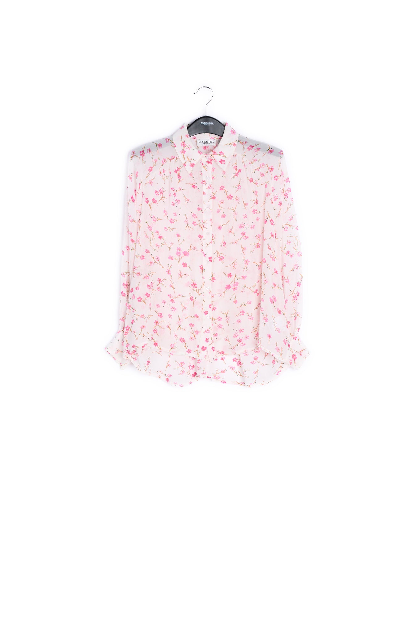 Off white floral-print oversized blouse RE—SSENTIEL | Essentiel second hand