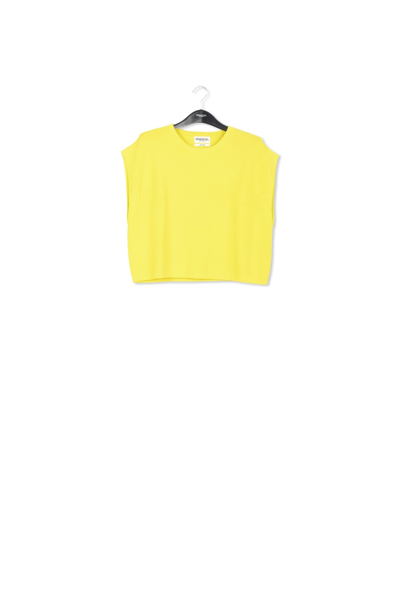 Pull sans manches en tricot jaune RE—SSENTIEL | Essentiel second hand