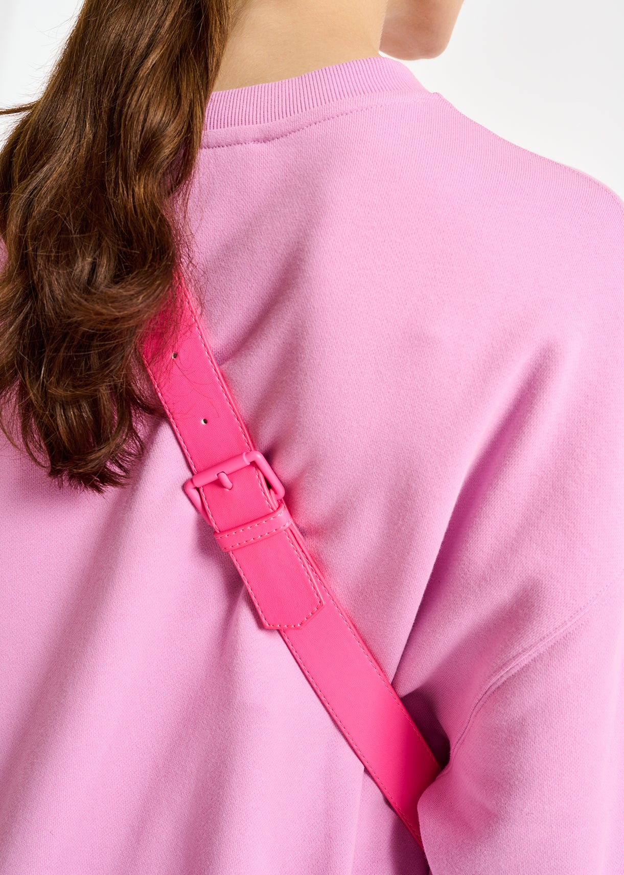 Neon pink faux leather shoulder bag RE—SSENTIEL | Essentiel second hand