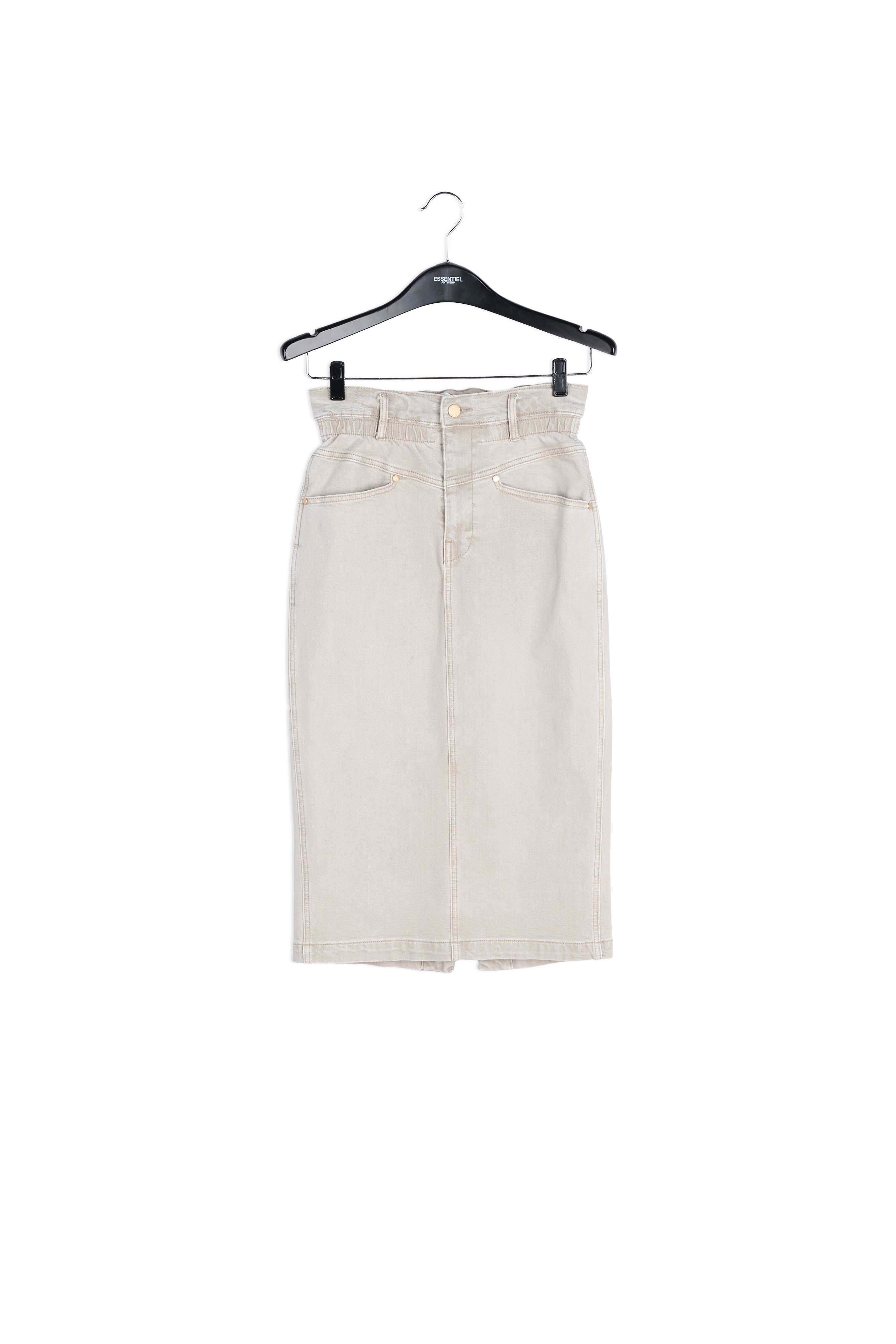 Beige denim pencil skirt RE—SSENTIEL | Essentiel second hand
