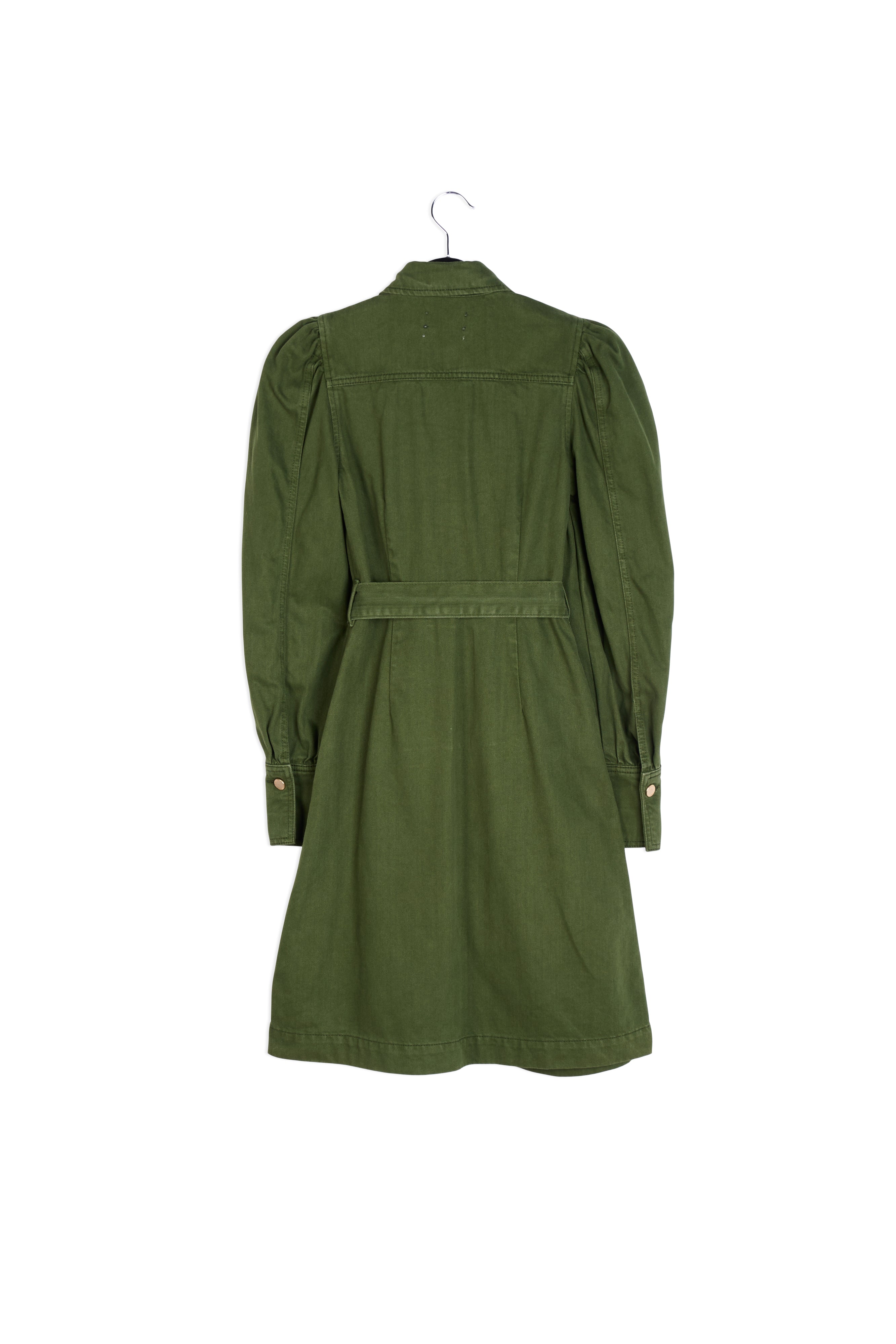 Pine green denim shirt dress RE—SSENTIEL | Essentiel second hand