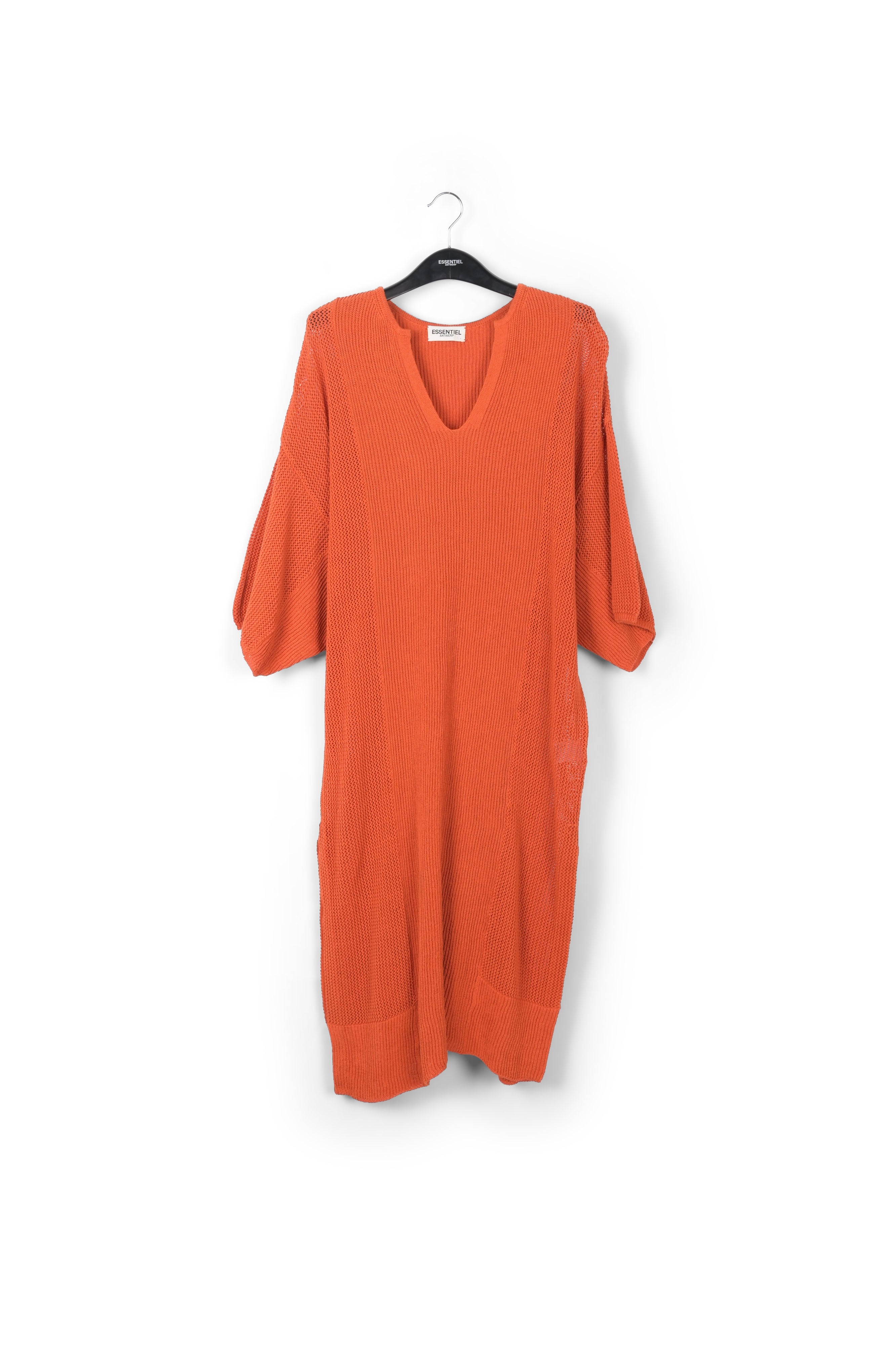 Robe caftan ample en tricot orange RE—SSENTIEL | Essentiel second hand