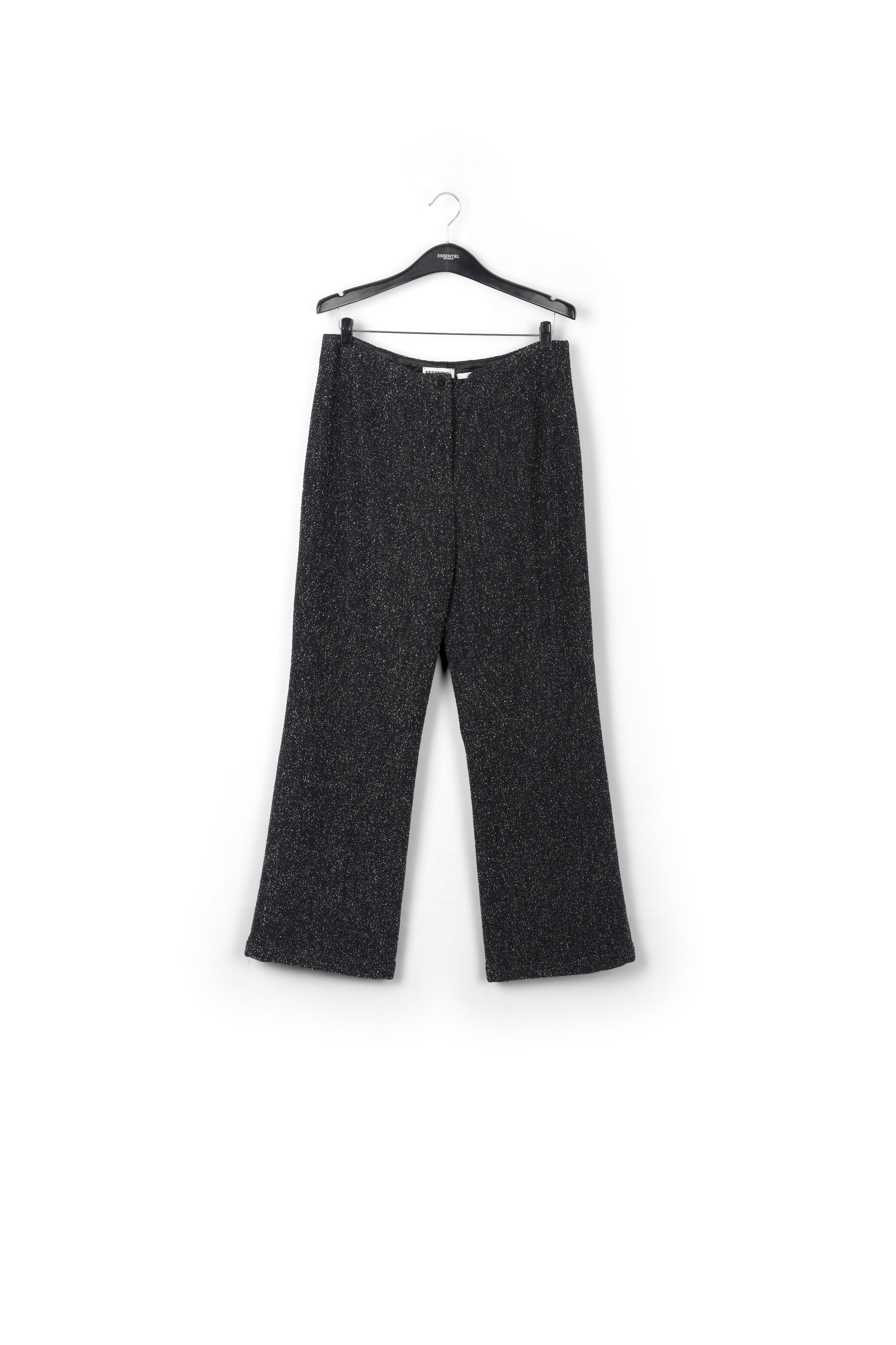 Black wide-leg bouclé pants RE—SSENTIEL | Essentiel second hand