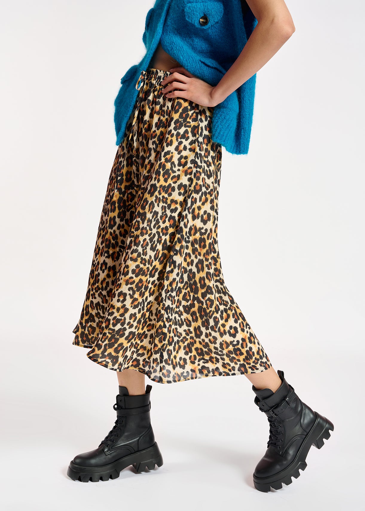 Leopard-print midi skirt RE—SSENTIEL | Essentiel second hand