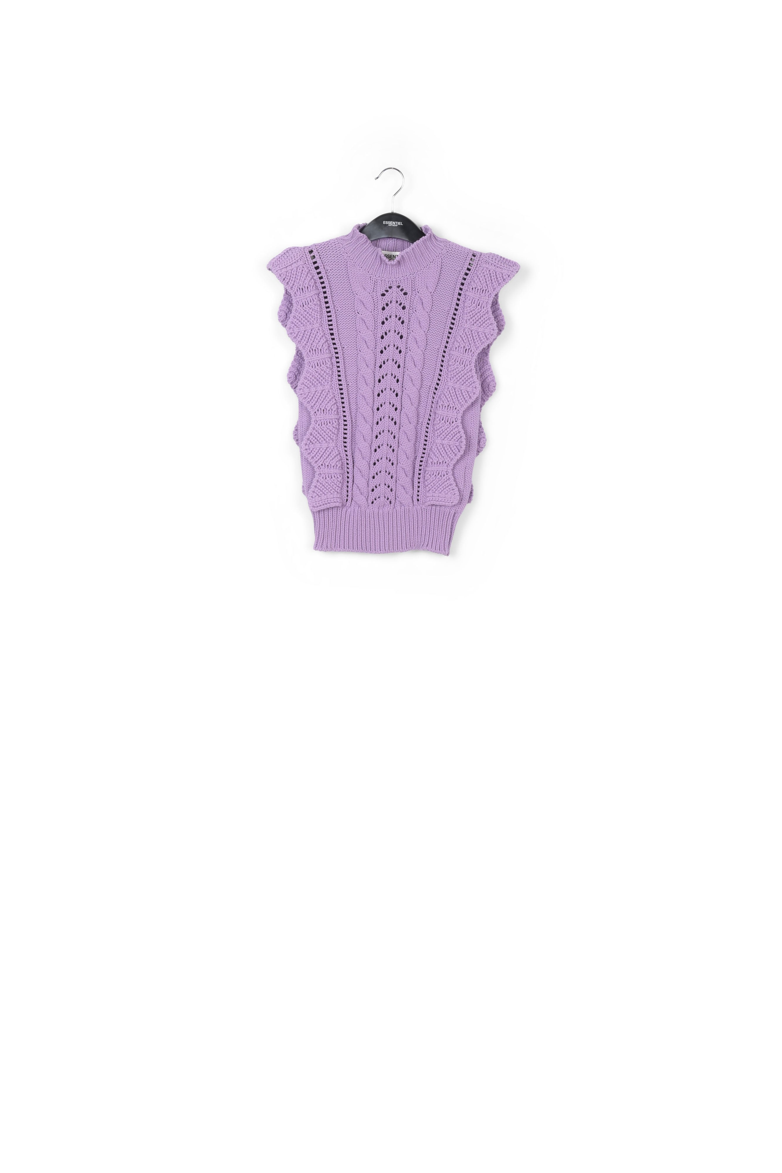 Lilac sleeveless ruffle sweater RE—SSENTIEL | Essentiel second hand
