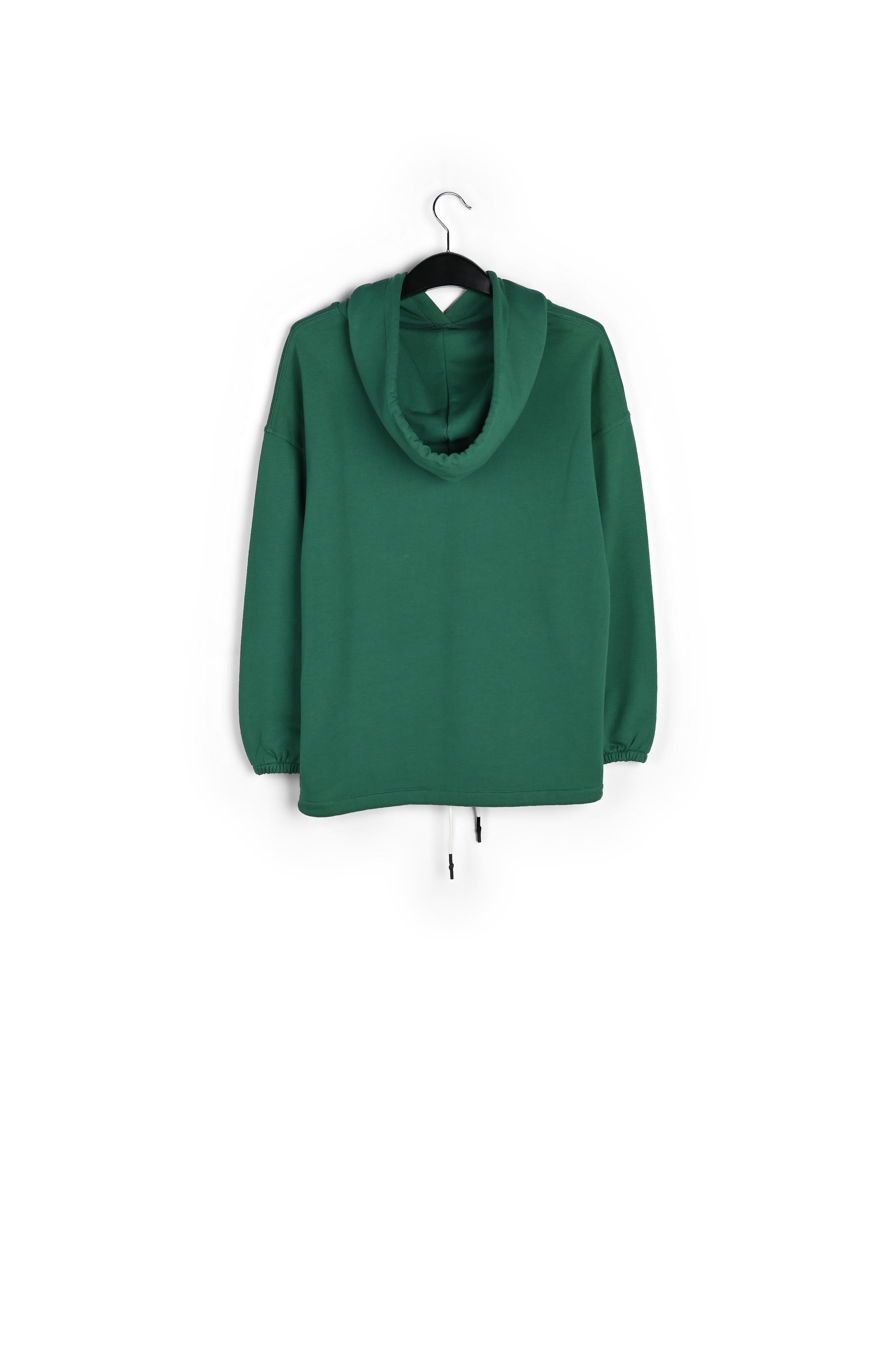 Bottle green cotton-jersey 'Fury' sweatshirt RE—SSENTIEL | Essentiel second hand