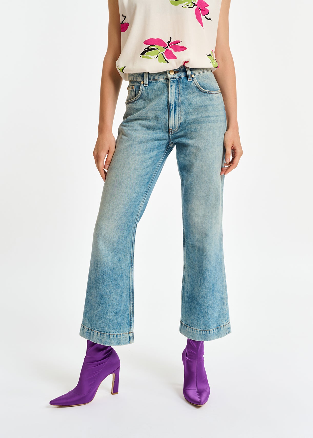Blauwe jeans met hoge taille RE—SSENTIEL | Essentiel second hand