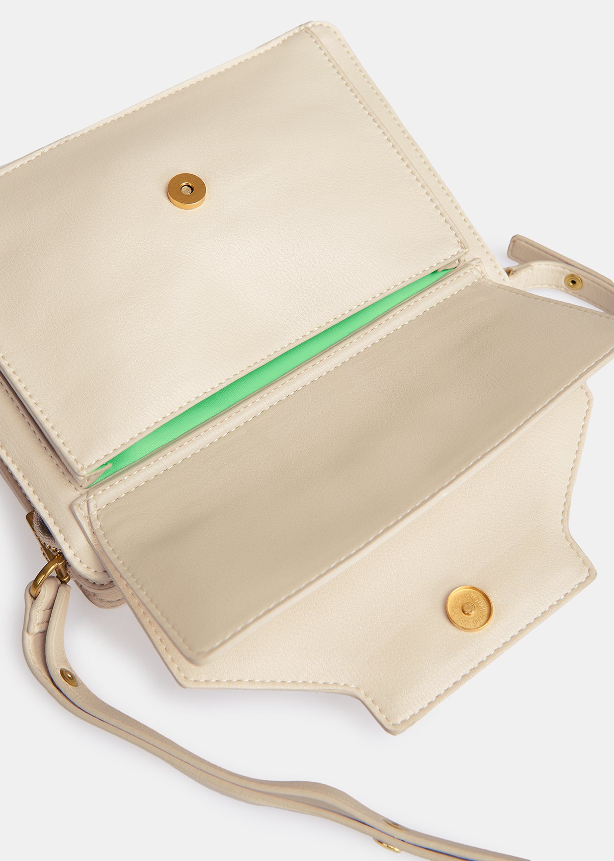 Ecru faux leather shoulder bag RE—SSENTIEL | Essentiel second hand