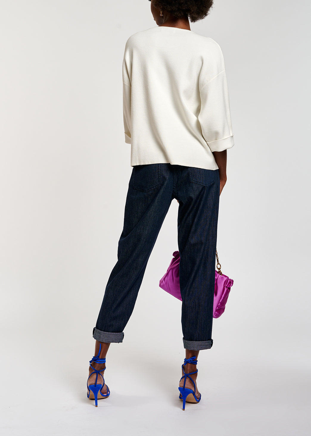 Gebroken witte trui met korte mouwen RE—SSENTIEL | Essentiel second hand