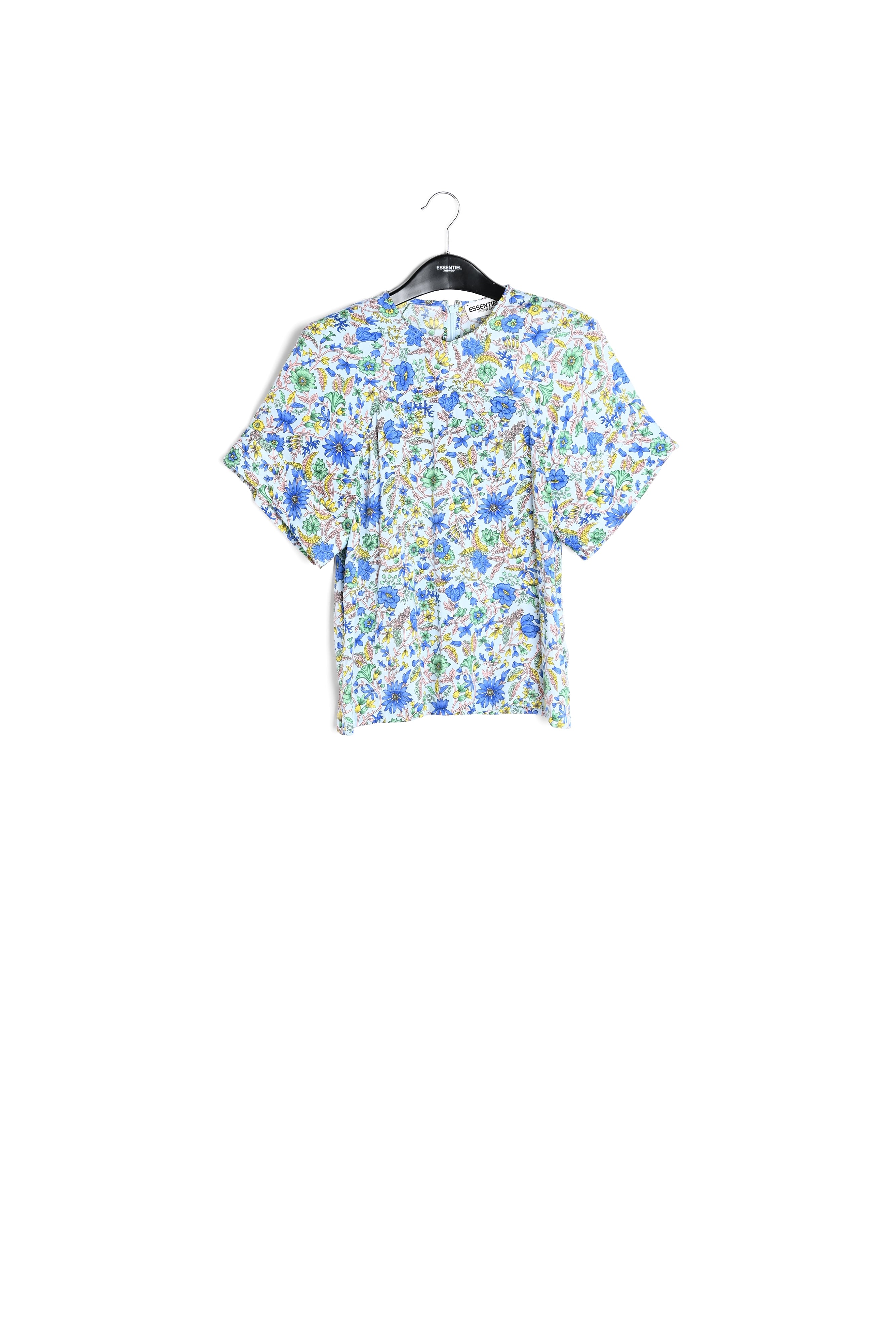 Light blue floral-print top RE—SSENTIEL | Essentiel second hand