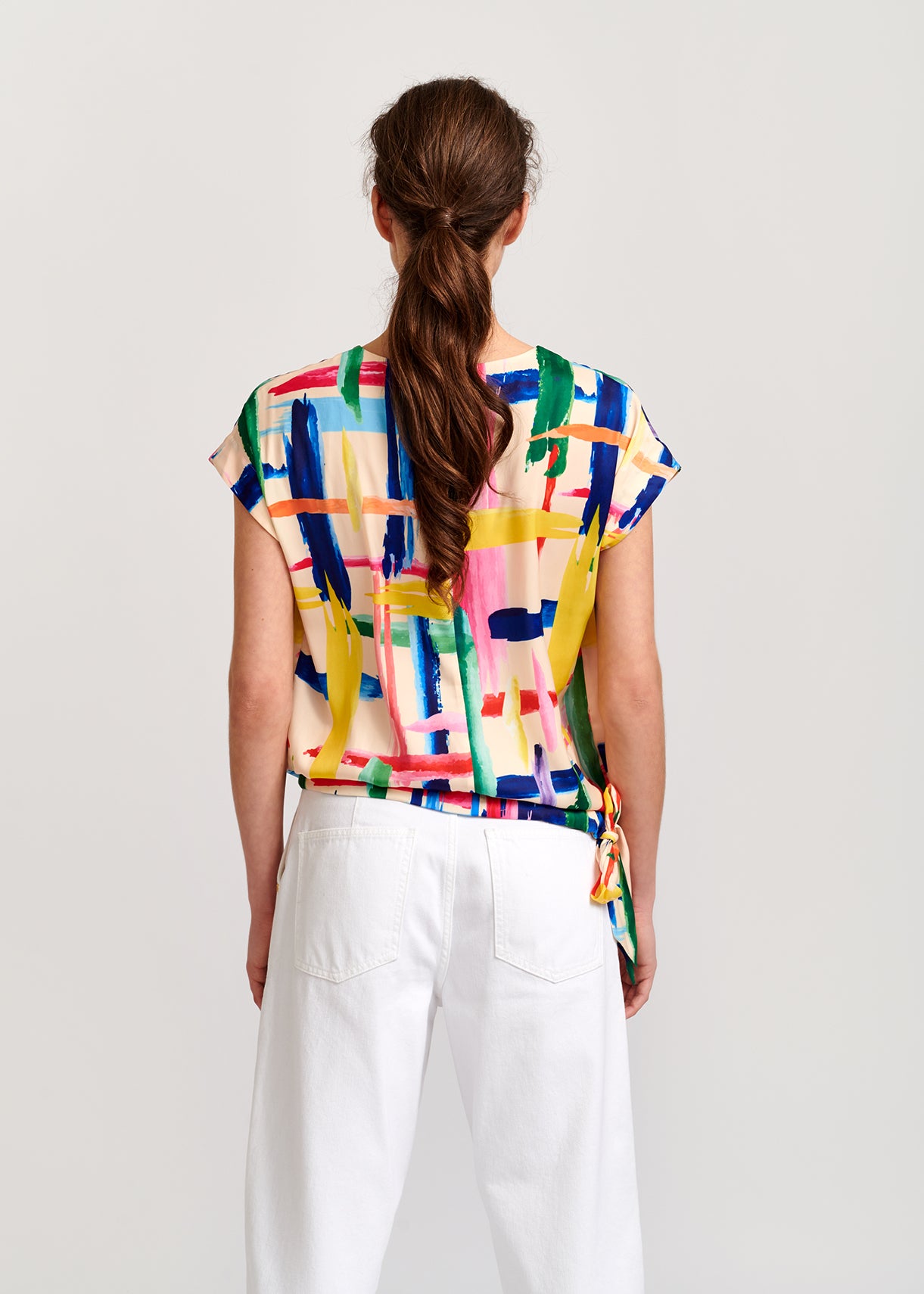 Multicolored graphic striped top RE—SSENTIEL | Essentiel second hand