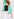 Turquoise ribbed open cardigan with accentuated trims Faume - seconde main