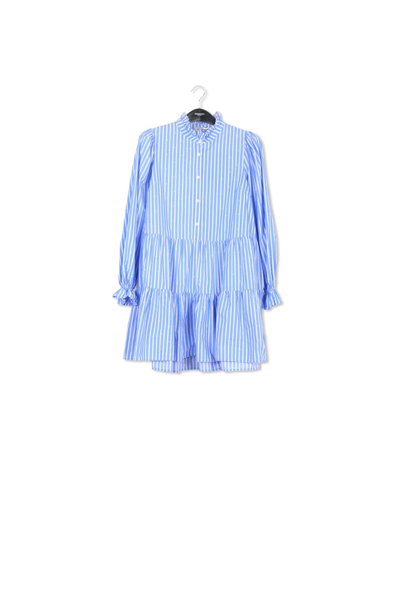 Light blue striped cotton-poplin mini dress RE—SSENTIEL | Essentiel second hand