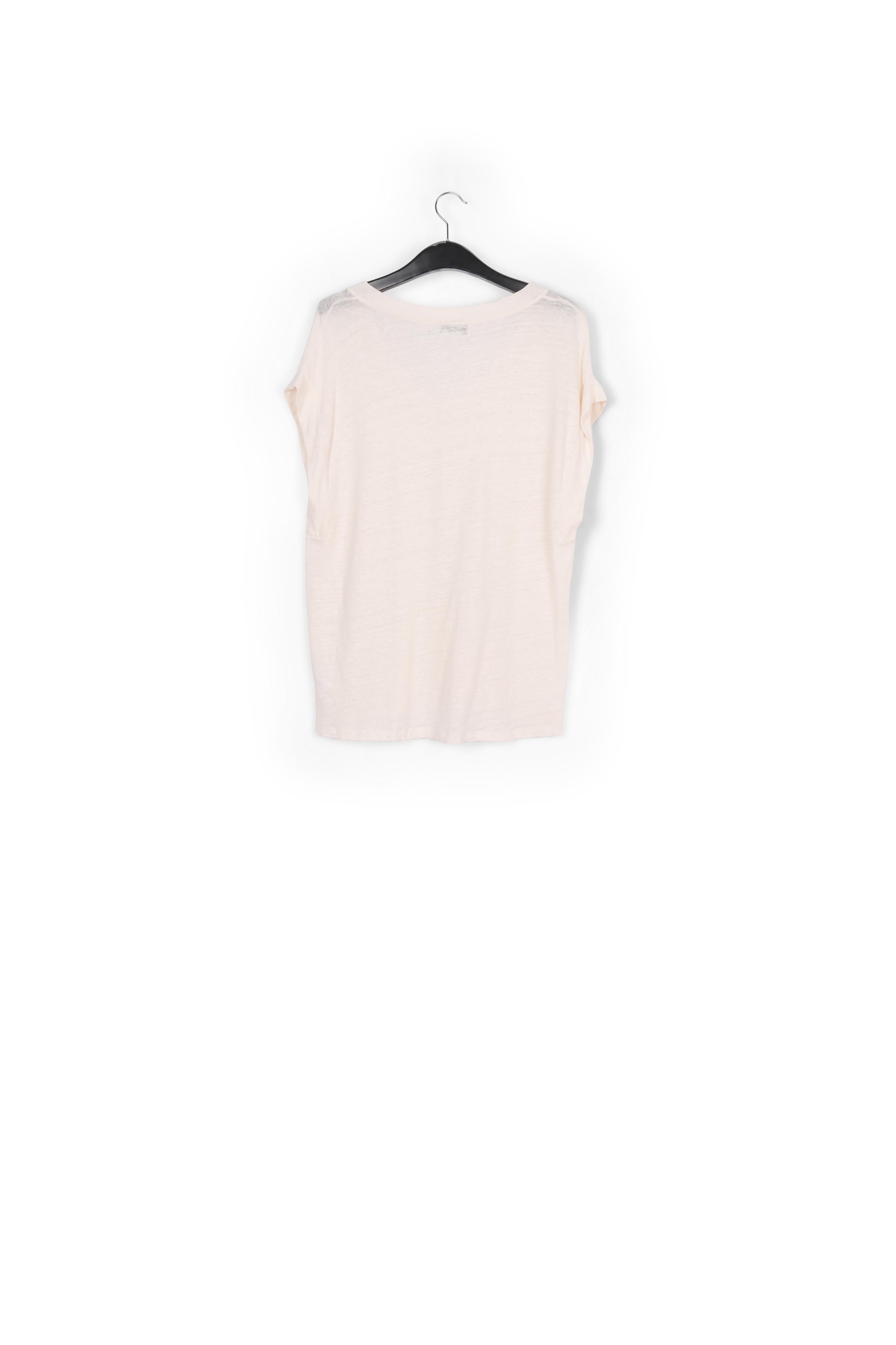 Off-white linen v-neck t-shirt RE—SSENTIEL | Essentiel second hand