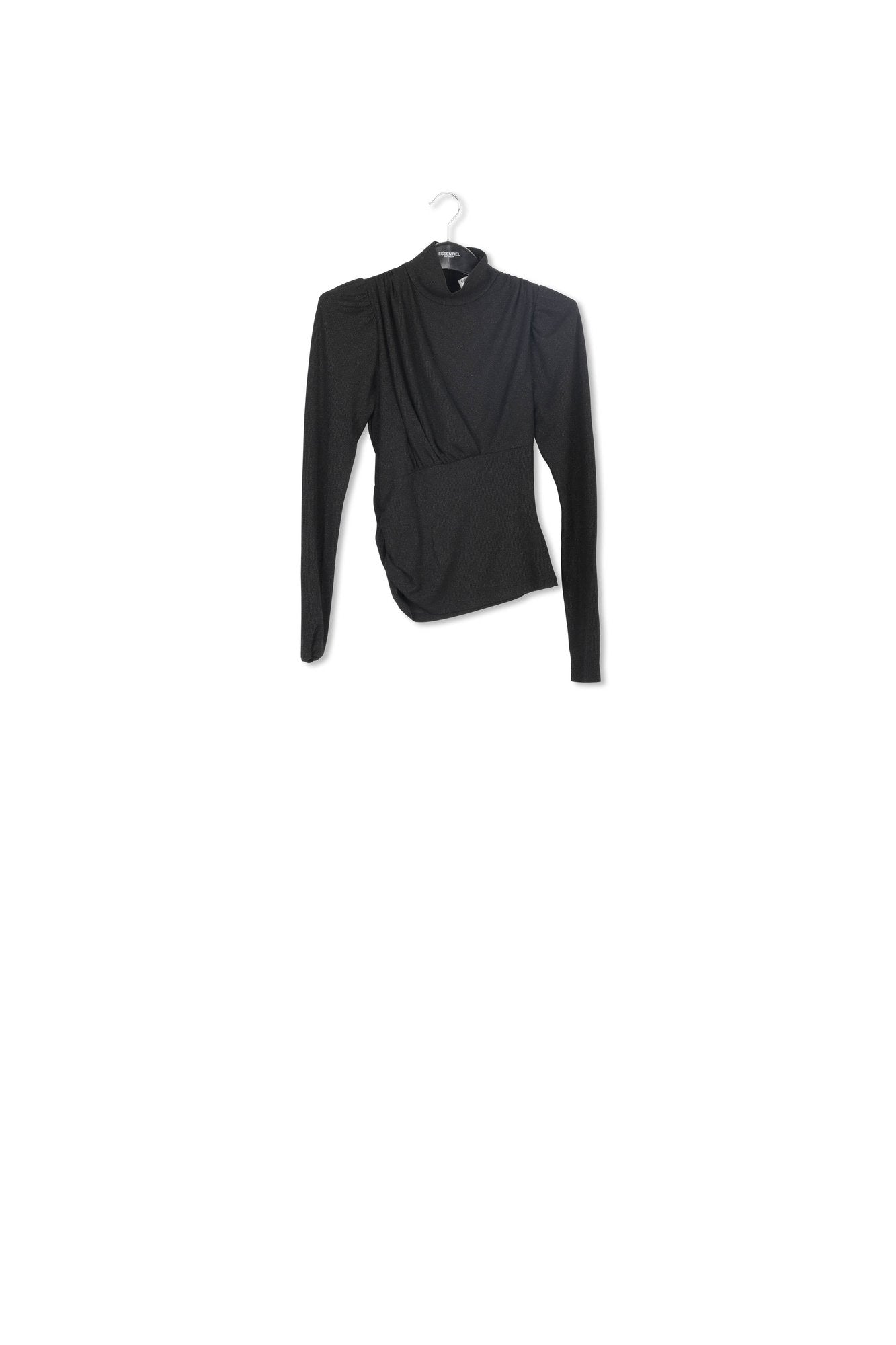 Top à  col roulé en lurex noir RE—SSENTIEL | Essentiel second hand