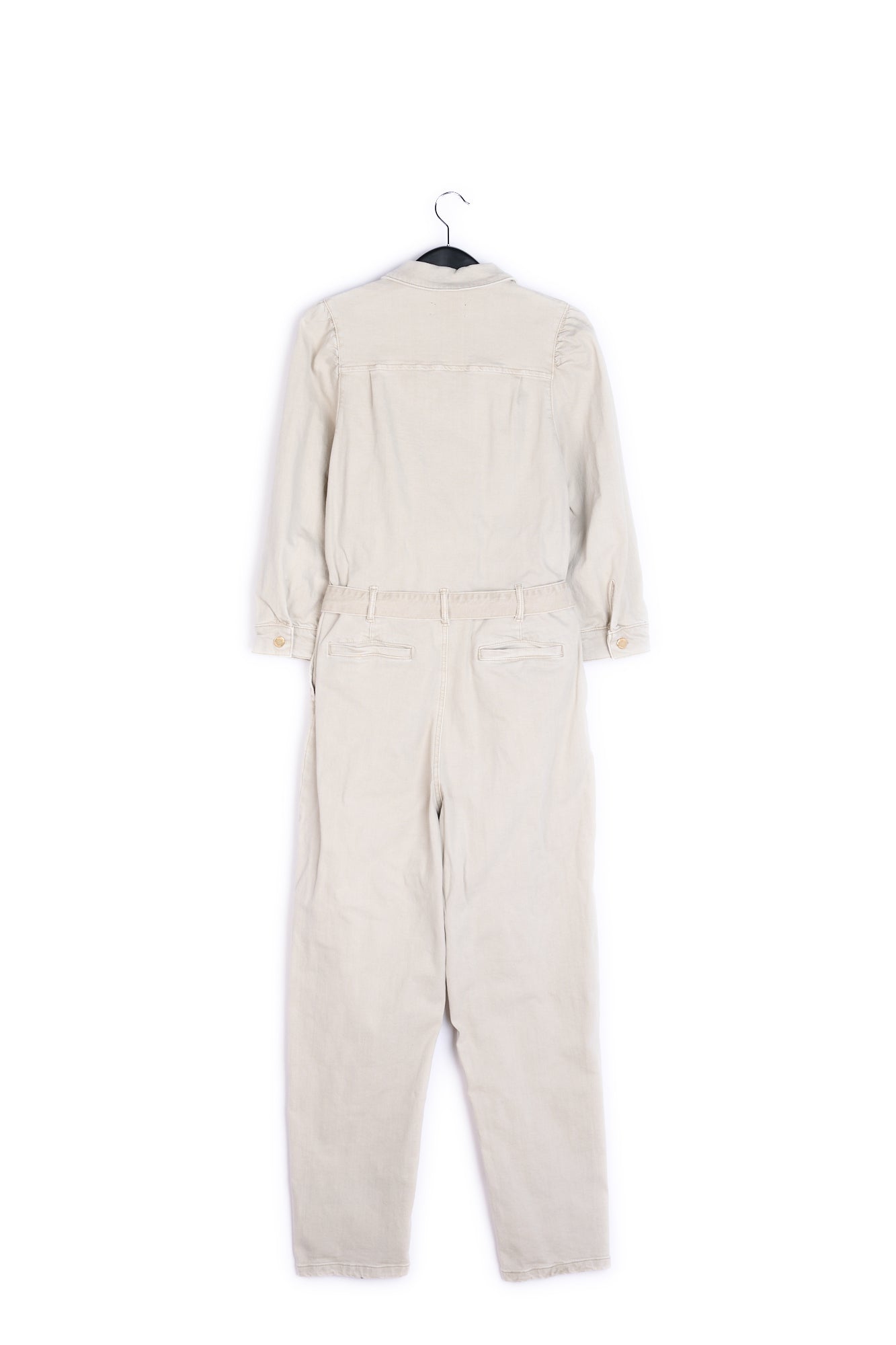 Beige belted denim jumpsuit RE—SSENTIEL | Essentiel second hand