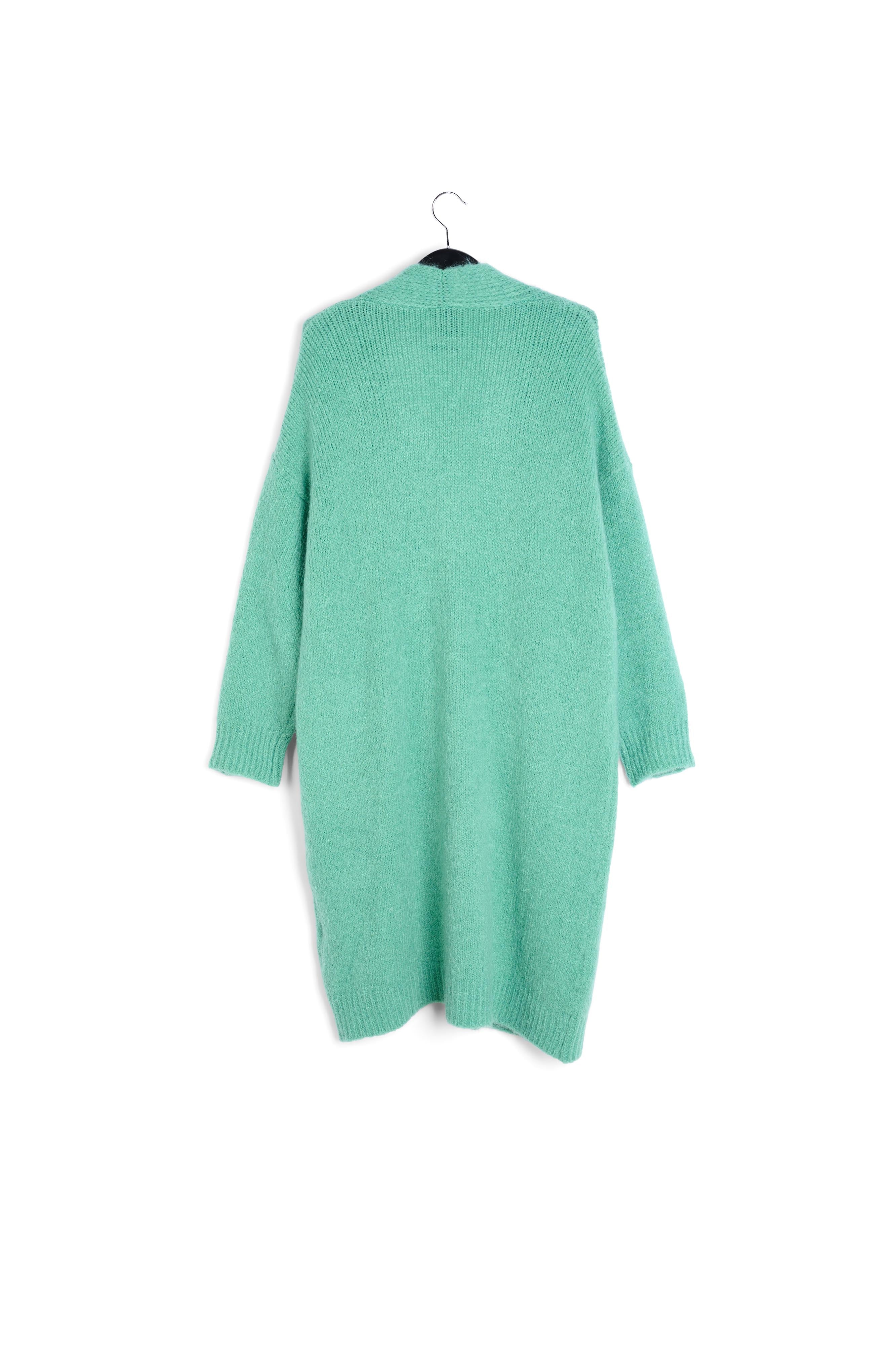 Teal midi-length mohair-blend cardigan RE—SSENTIEL | Essentiel second hand