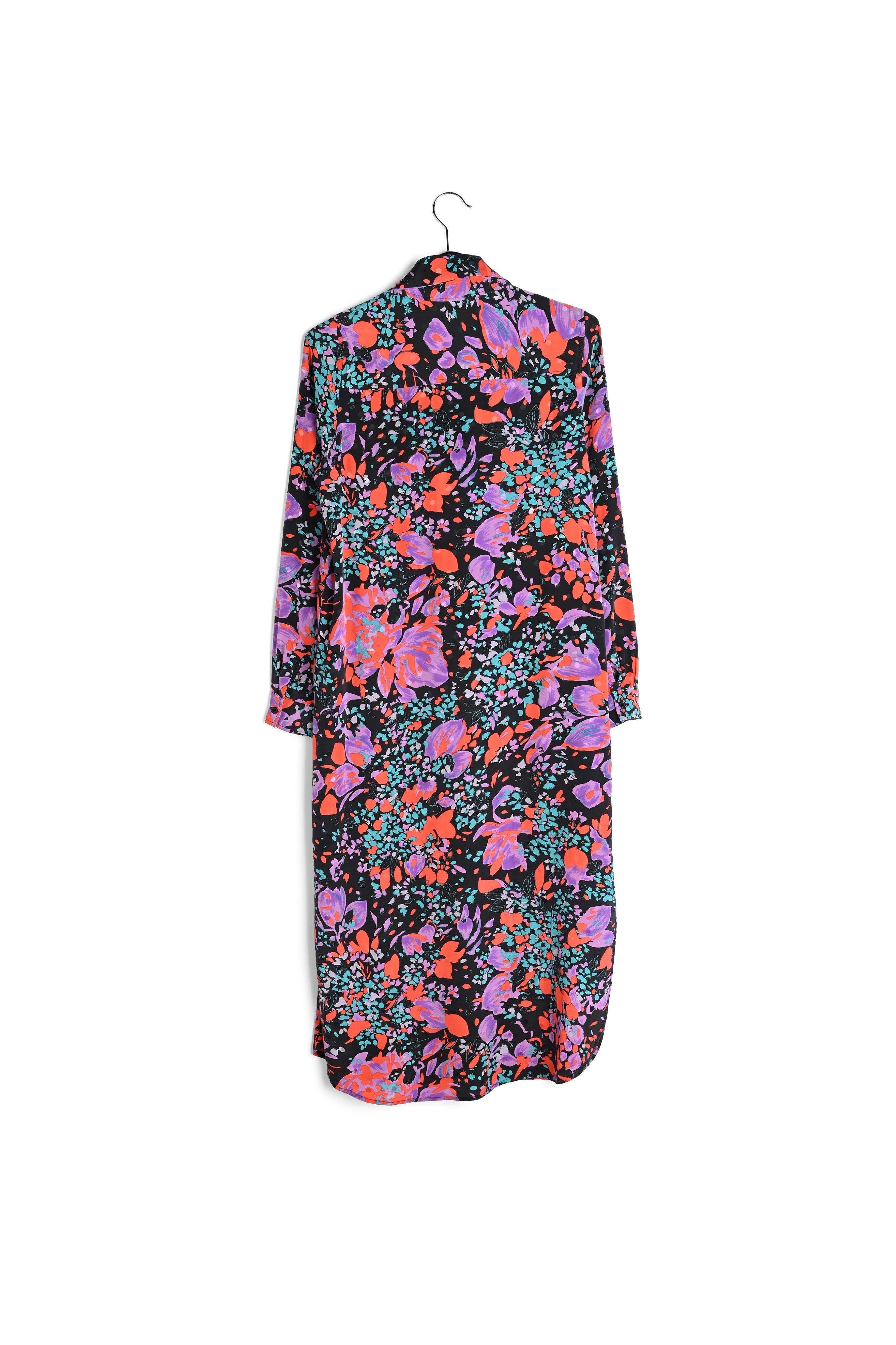 Zwarte zijden jacquard hemdjurk RE—SSENTIEL | Essentiel second hand