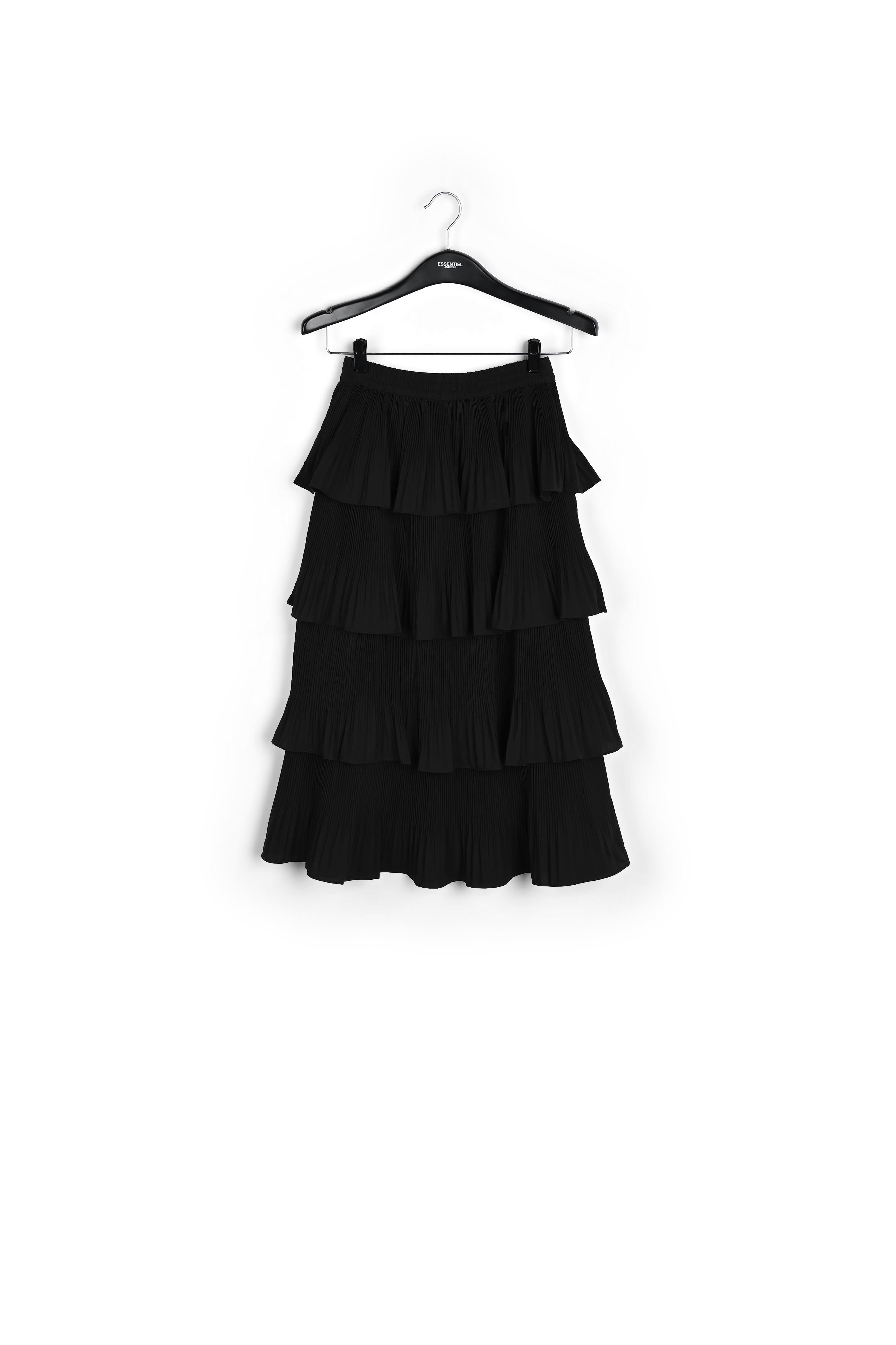 Black tiered midi skirt RE—SSENTIEL | Essentiel second hand