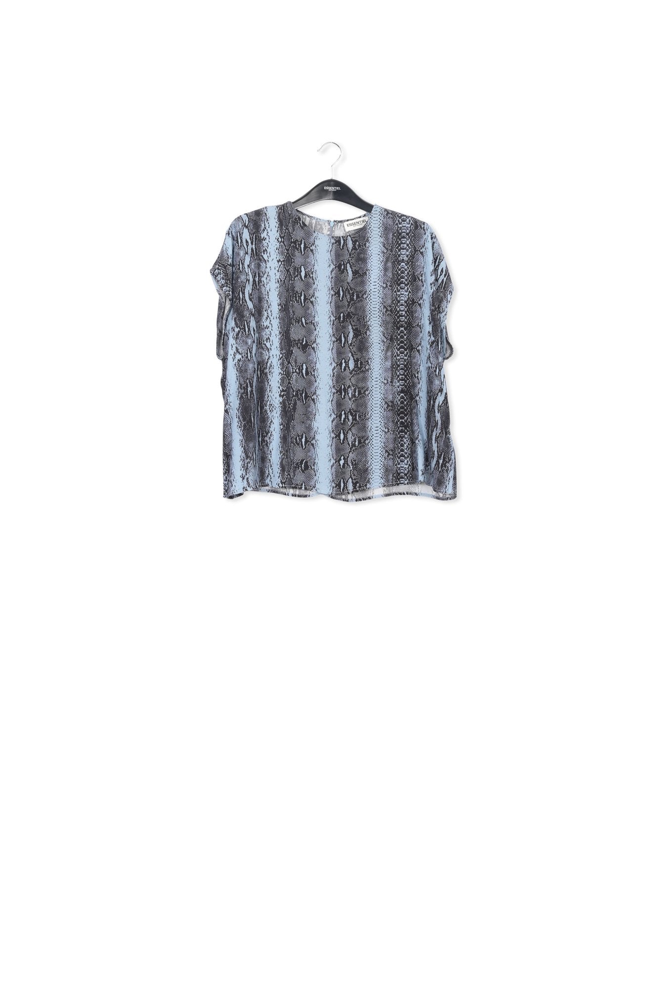 Top à  manches courtes imprimé serpent noir et bleu RE—SSENTIEL | Essentiel second hand