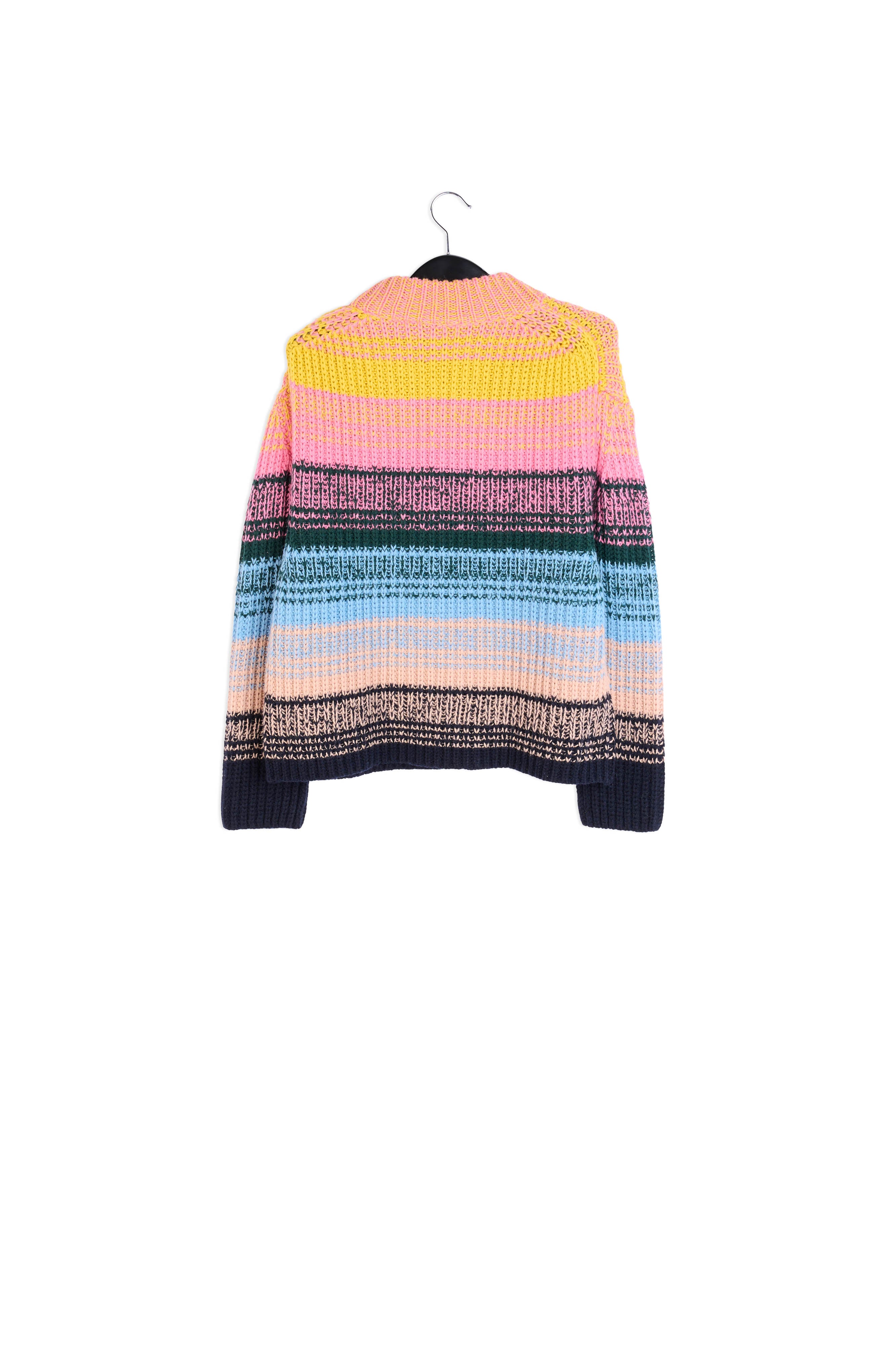 Meerkleurige ribgebreide trui van wolmix RE—SSENTIEL | Essentiel second hand