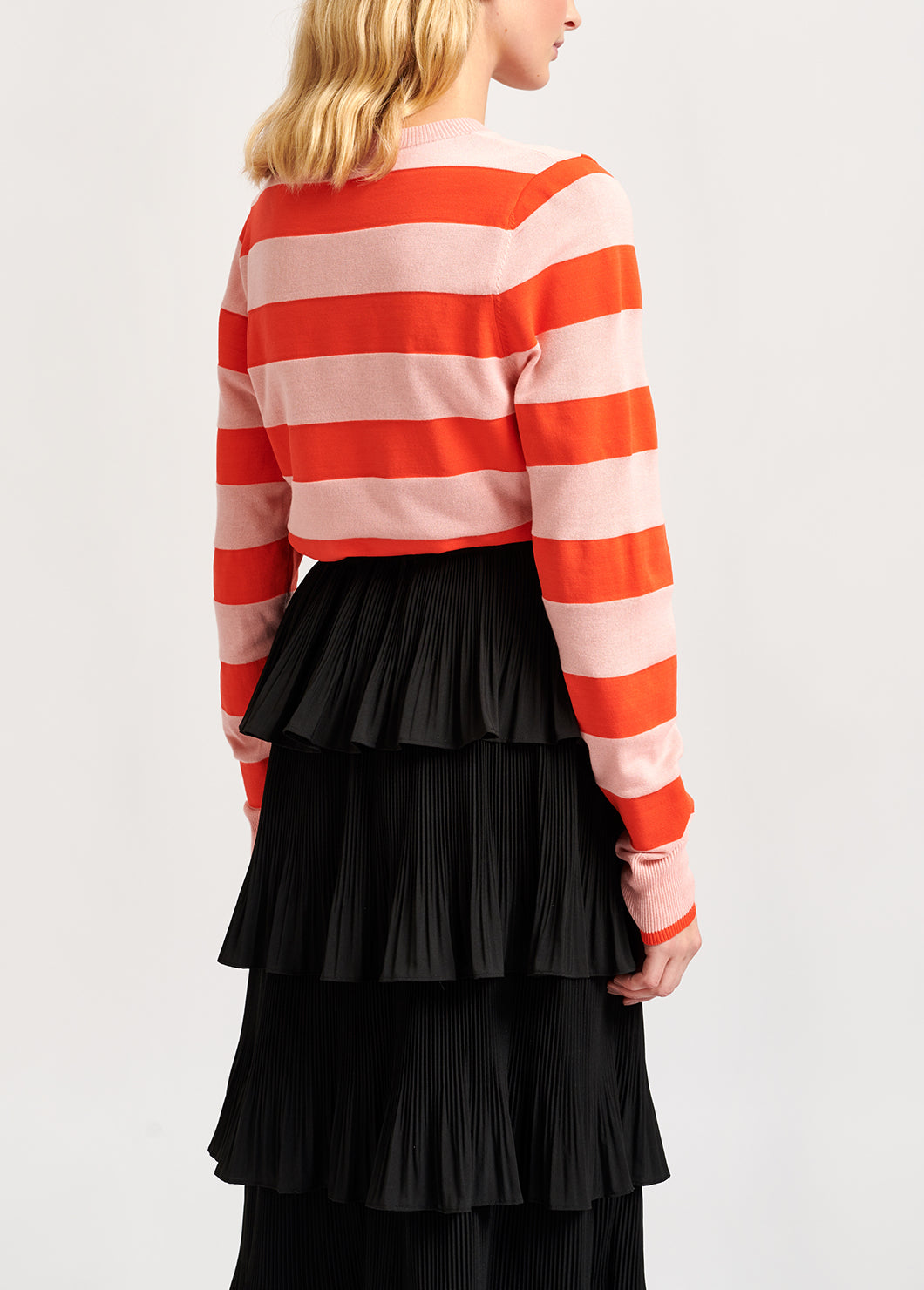 Pull à rayures rose clair et orange RE—SSENTIEL | Essentiel second hand