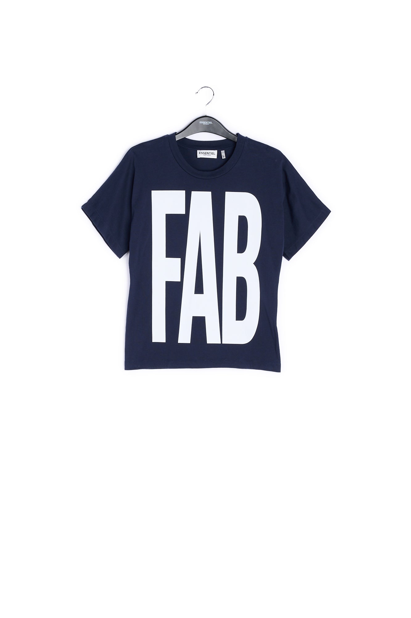 Dark blue oversized organic cotton T-shirt RE—SSENTIEL | Essentiel second hand